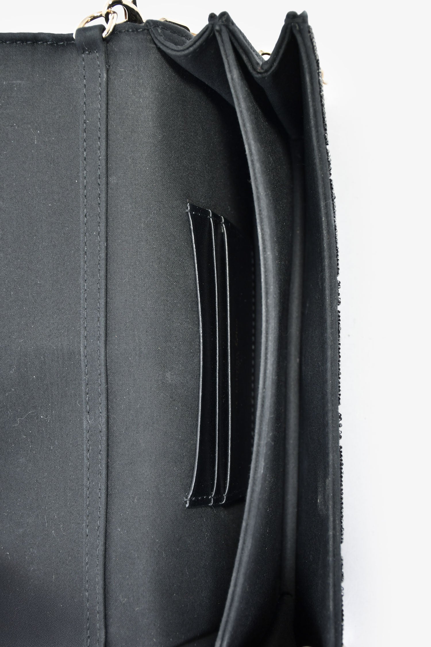 Christian Dior 2023 Black Bead Embellished My Dior Mini Bag With Chain