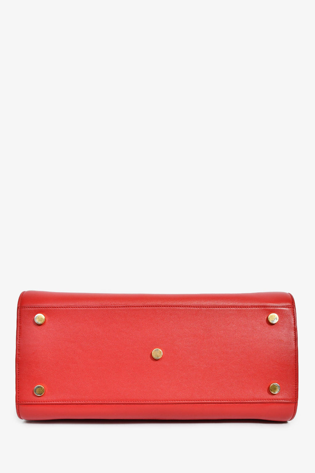 Saint Laurent Red Leather Small Sac De Jour with Strap