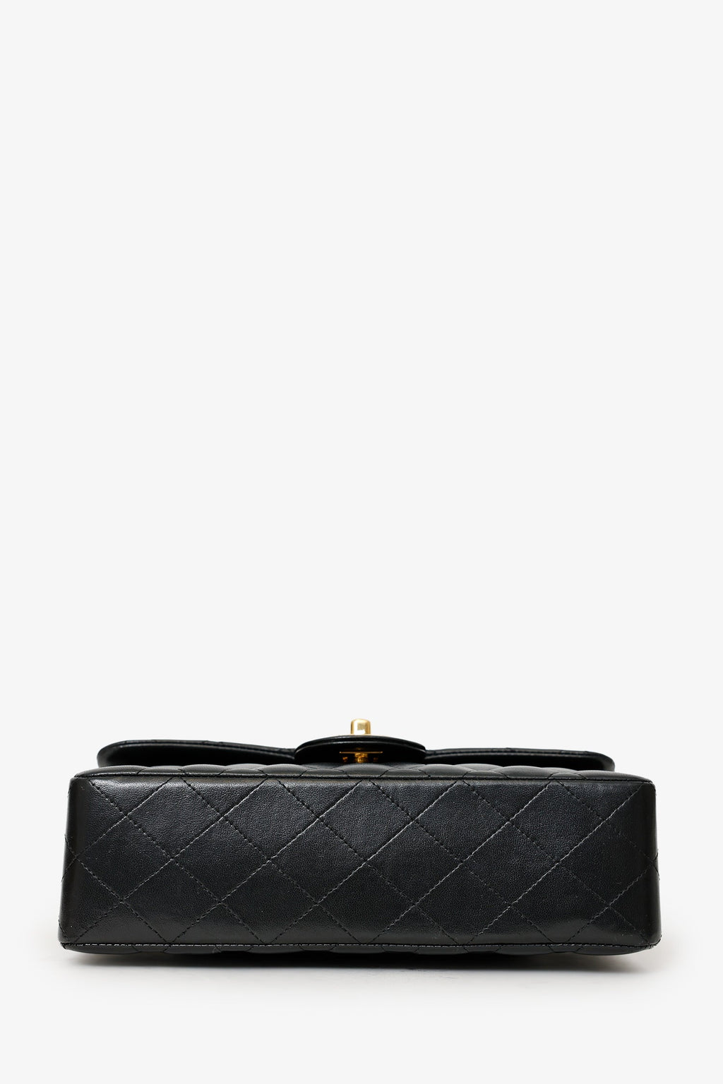 Pre-Loved Chanel™ Black Lambskin Leather Small Classic Double Flap GHW
