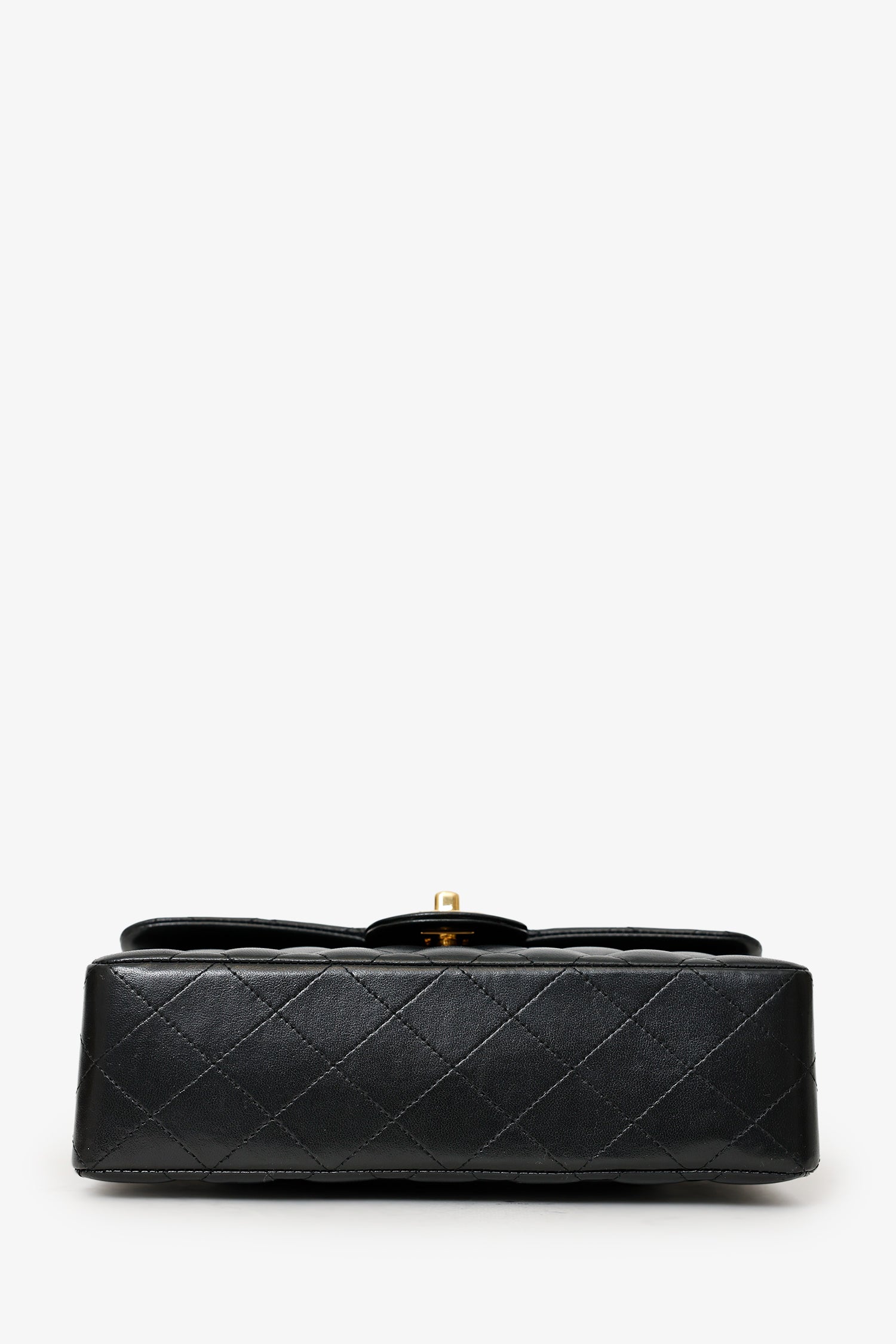 Pre-Loved Chanel™ Black Lambskin Leather Small Classic Double Flap GHW