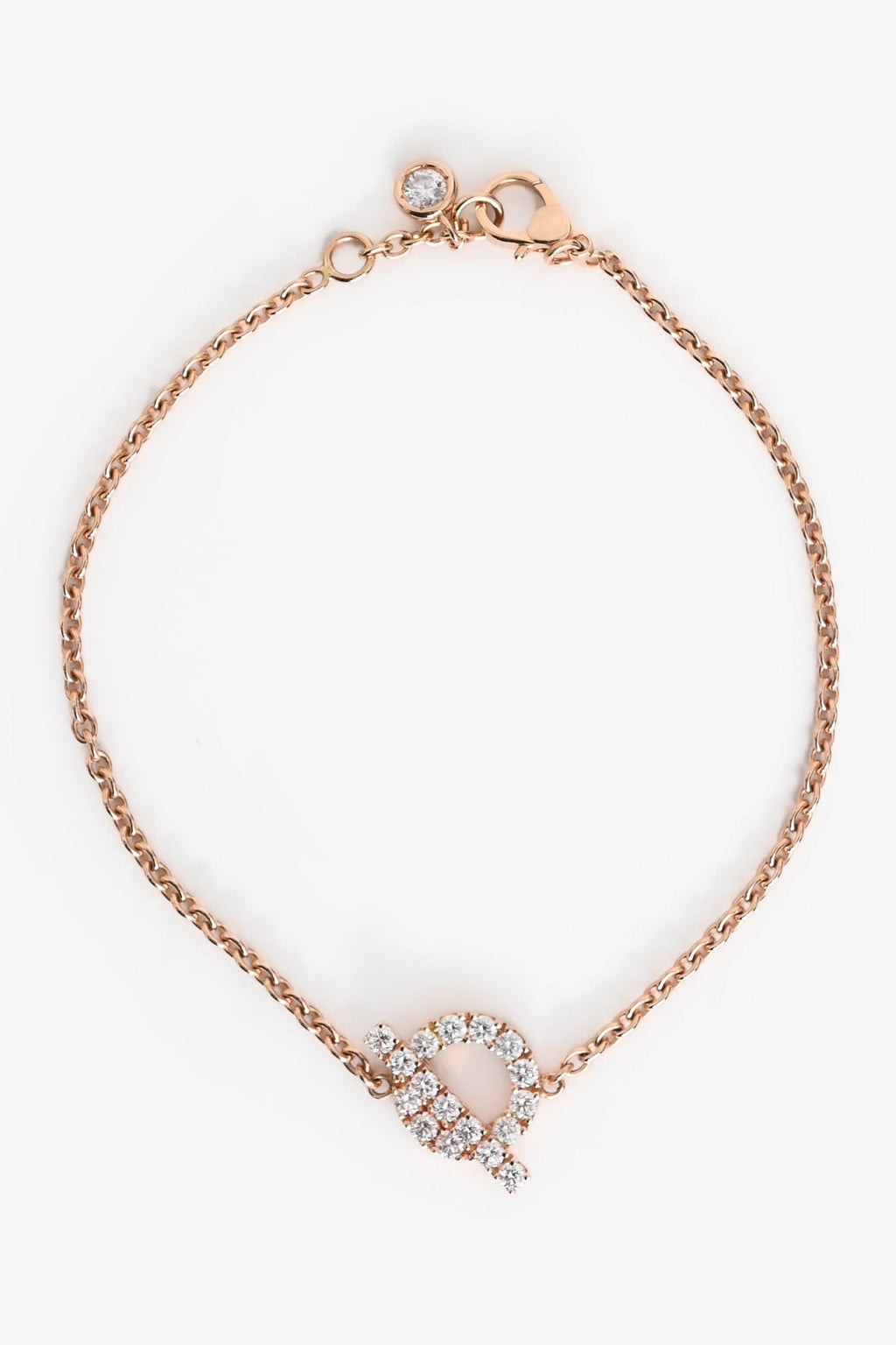 Hermès 18K Rose Gold Diamond Set Finesse Bracelet Size LG