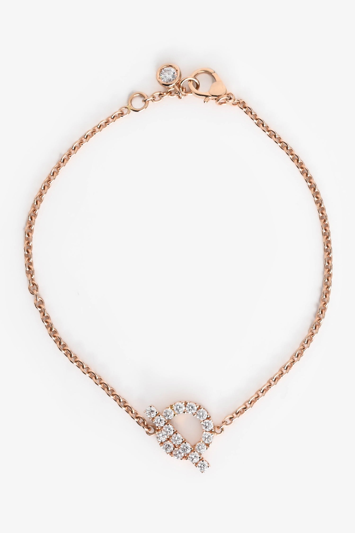Hermès 18K Rose Gold Diamond Set Finesse Bracelet Size LG