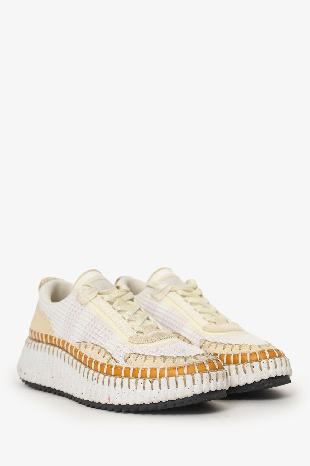 Chloe Cream/Brown 'Nama' Sneakers Size 38