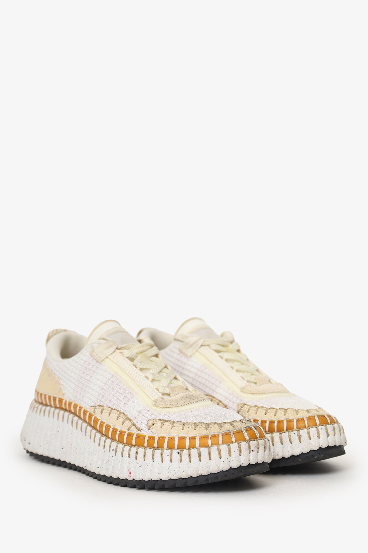 Chloe Cream/Brown 'Nama' Sneakers Size 38