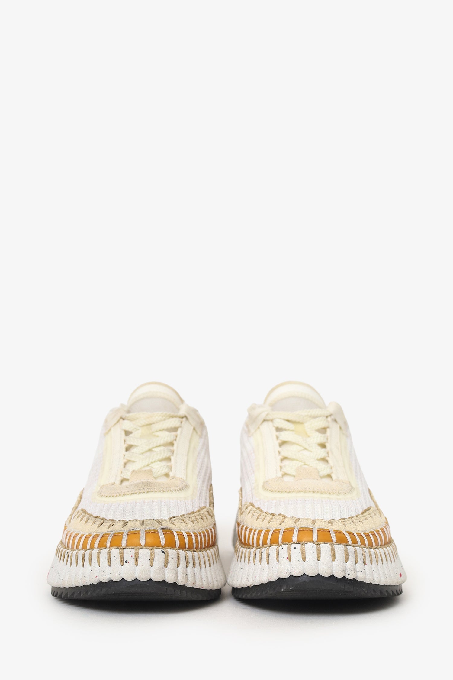 Chloe Cream/Brown 'Nama' Sneakers Size 38