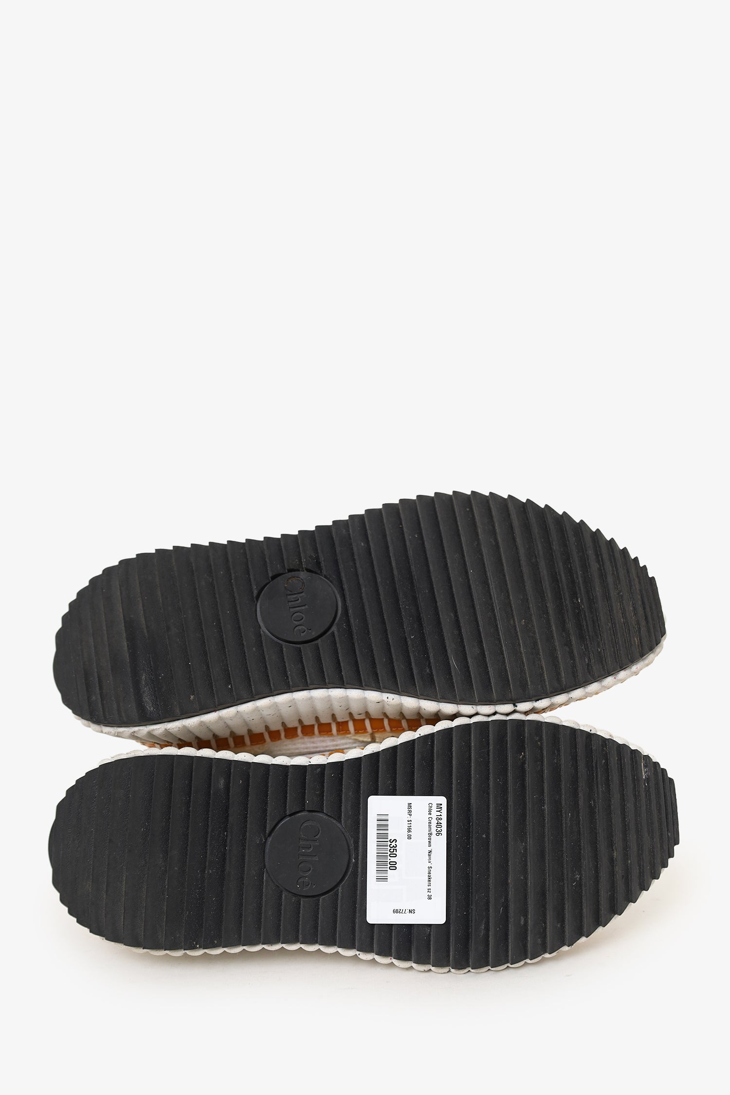 Chloe Cream/Brown 'Nama' Sneakers Size 38