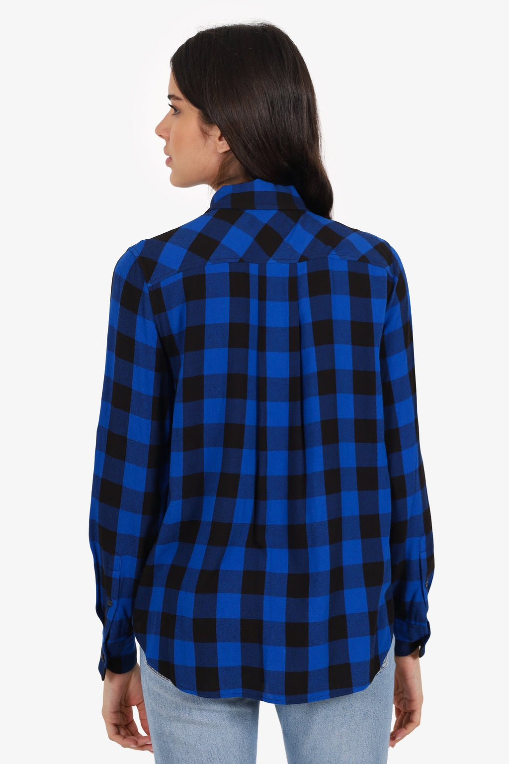 Rag & Bone Black/Blue Buffalo Check Top Size S