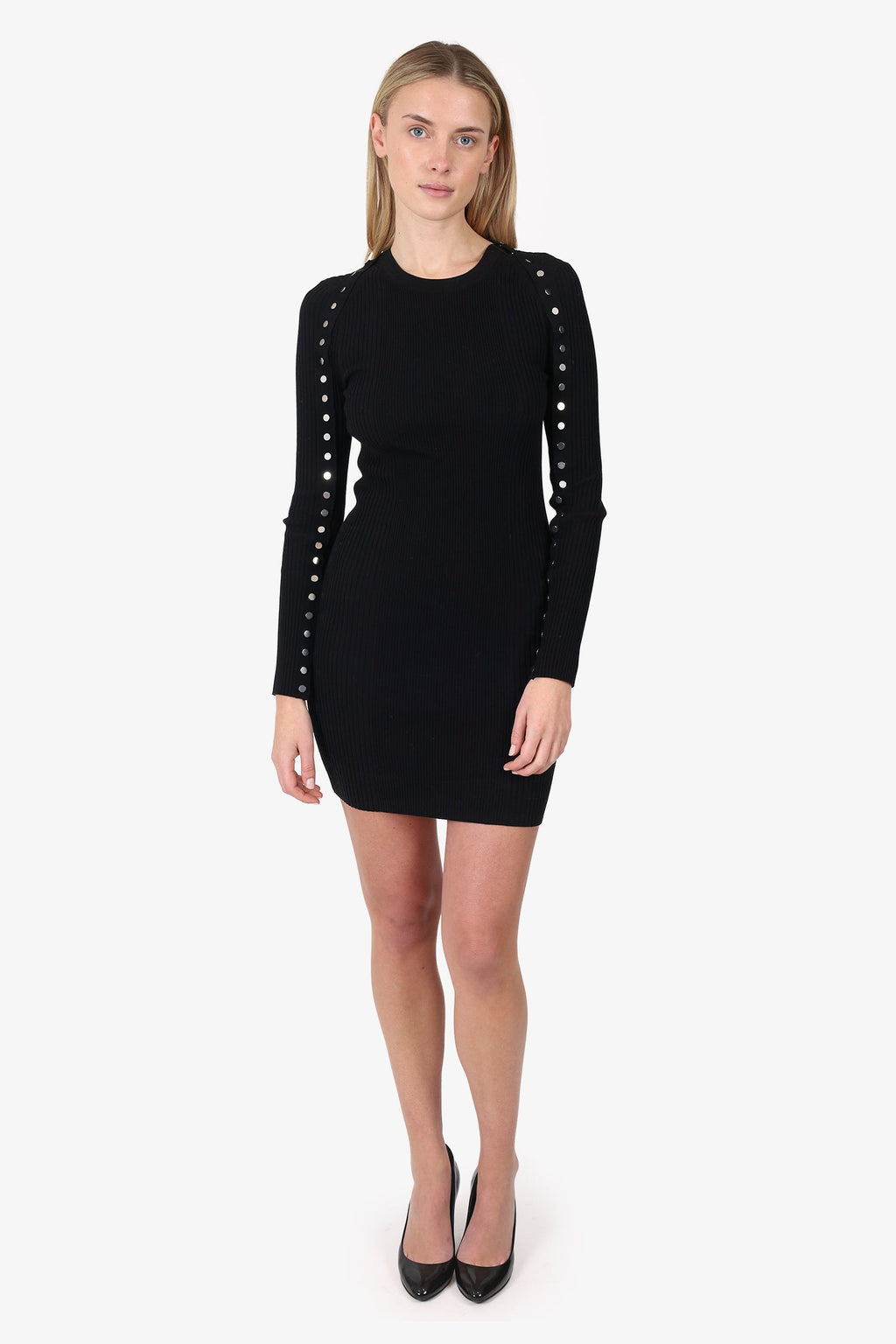 Alexander Wang Black Knit Ribbed Short Dress Size S