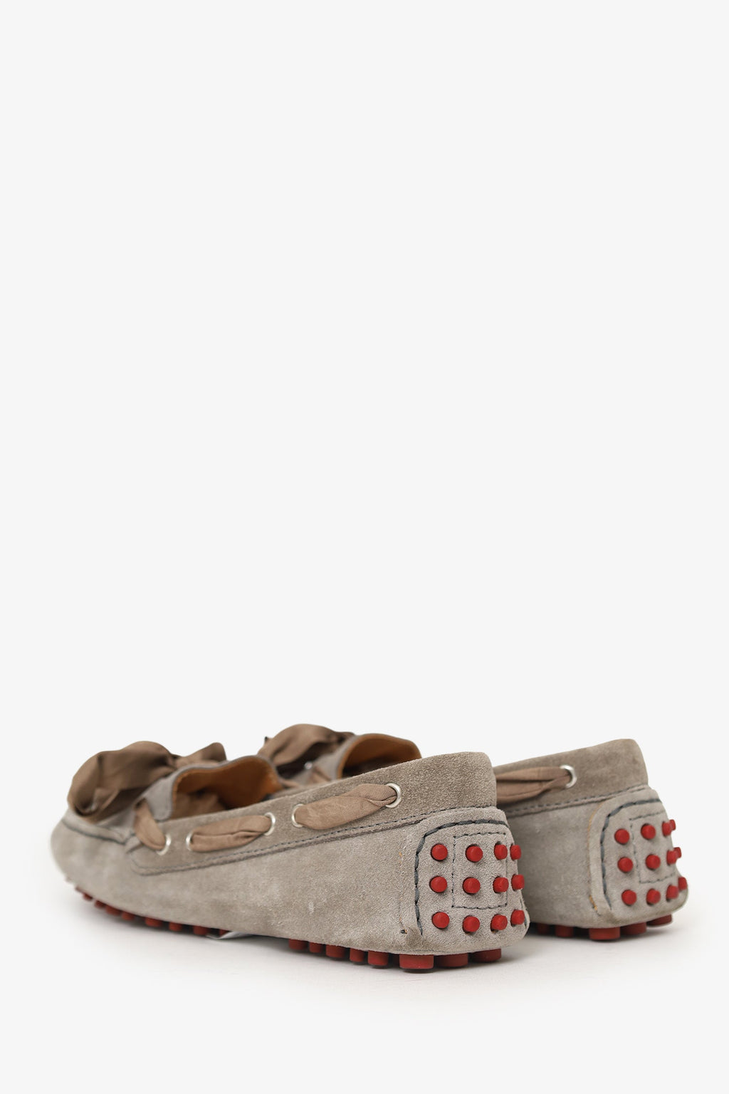 Brunello Cucinelli Brown Suede Ribbon Detail Drivers Estimated Size 37