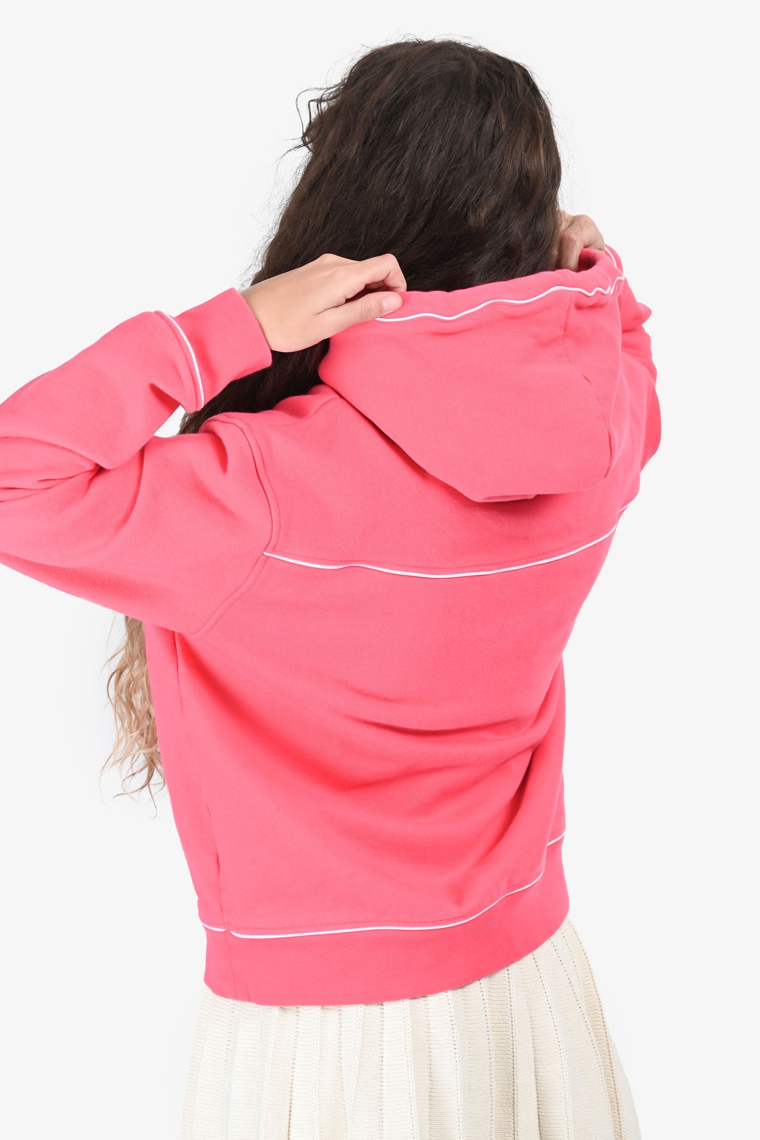 Jacquemus Pink Cotton Graphic Wave Logo Hoodie Size M