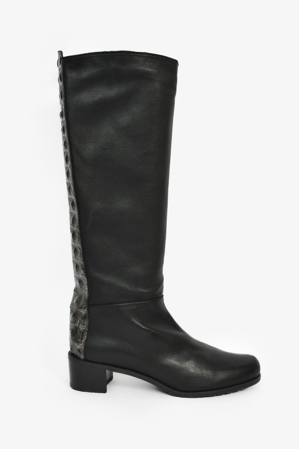 Stuart Weitzman Black Leather High Boots Size 9