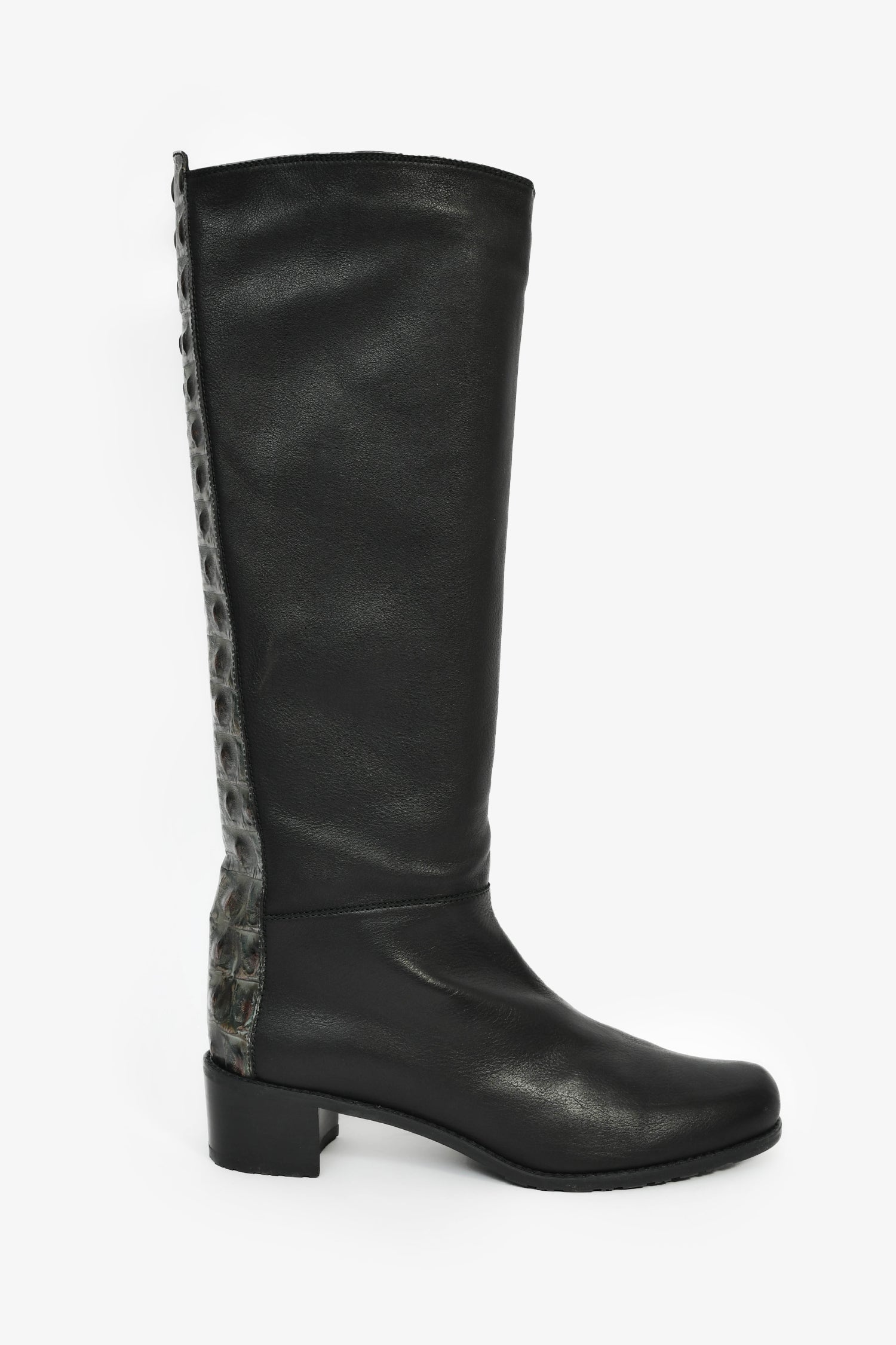 Stuart Weitzman Black Leather High Boots Size 9