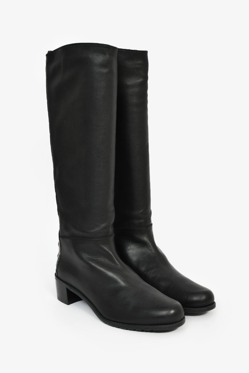 Stuart Weitzman Black Leather High Boots Size 9