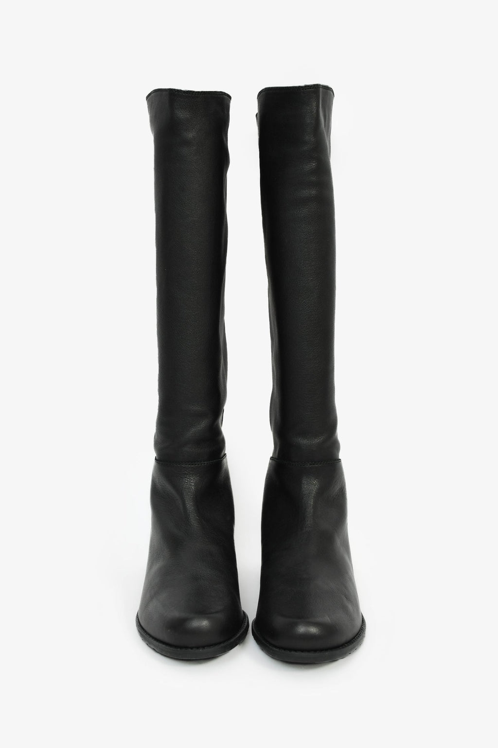Stuart Weitzman Black Leather High Boots Size 9