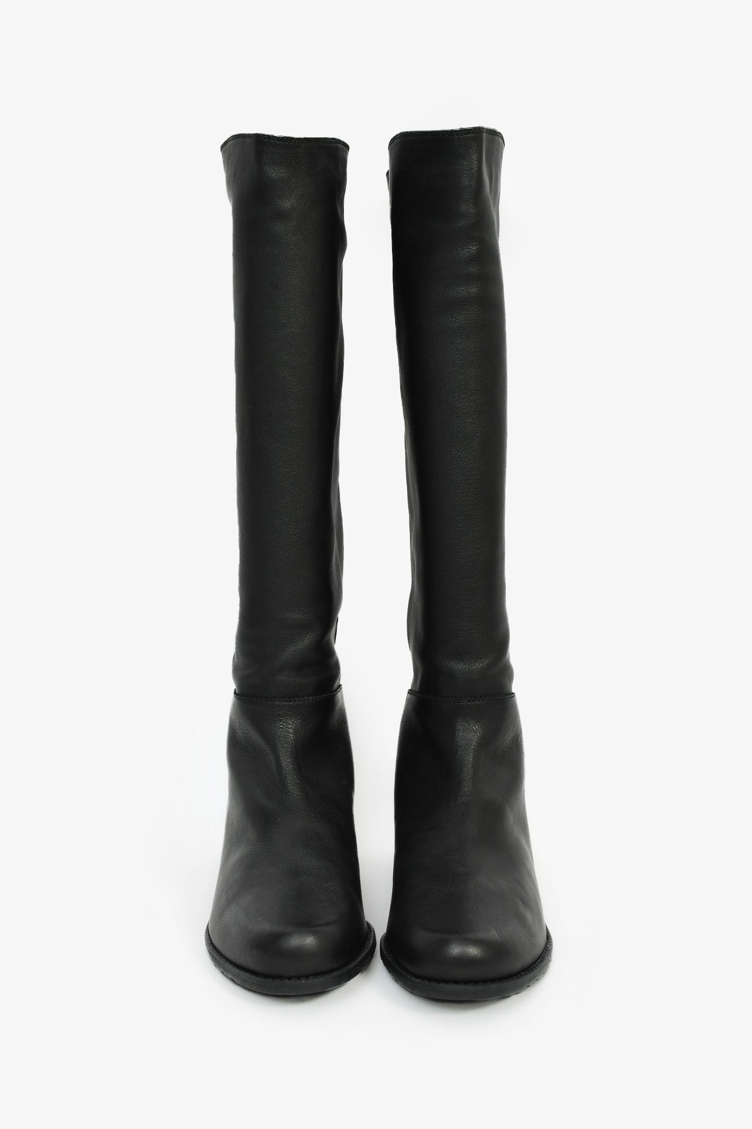 Stuart Weitzman Black Leather High Boots Size 9
