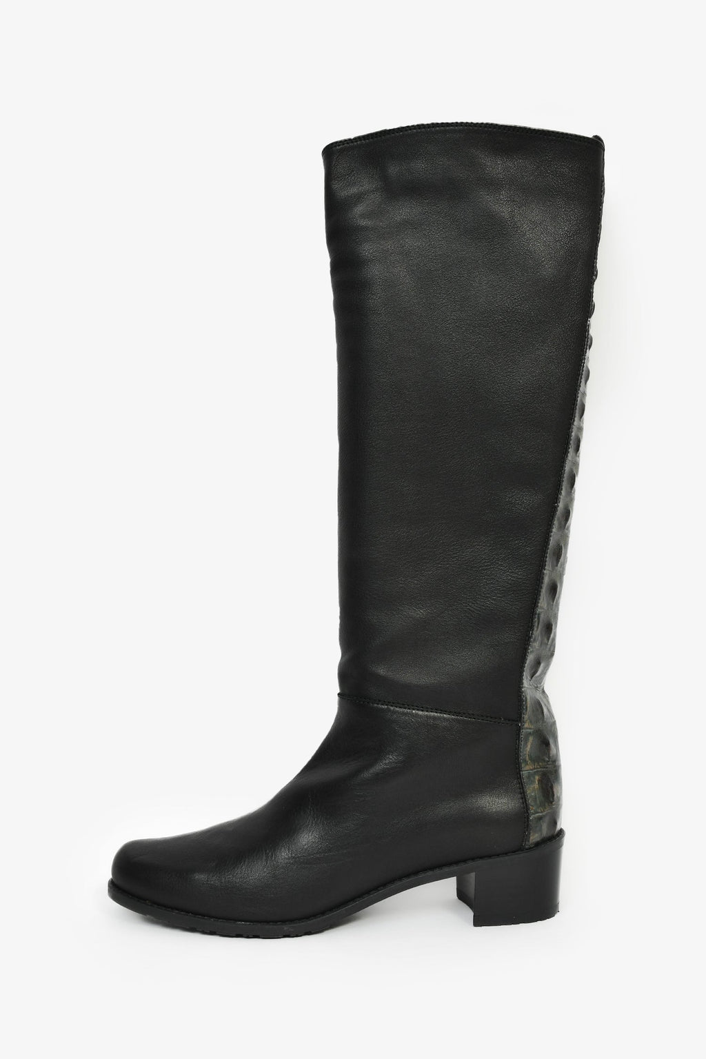 Stuart Weitzman Black Leather High Boots Size 9