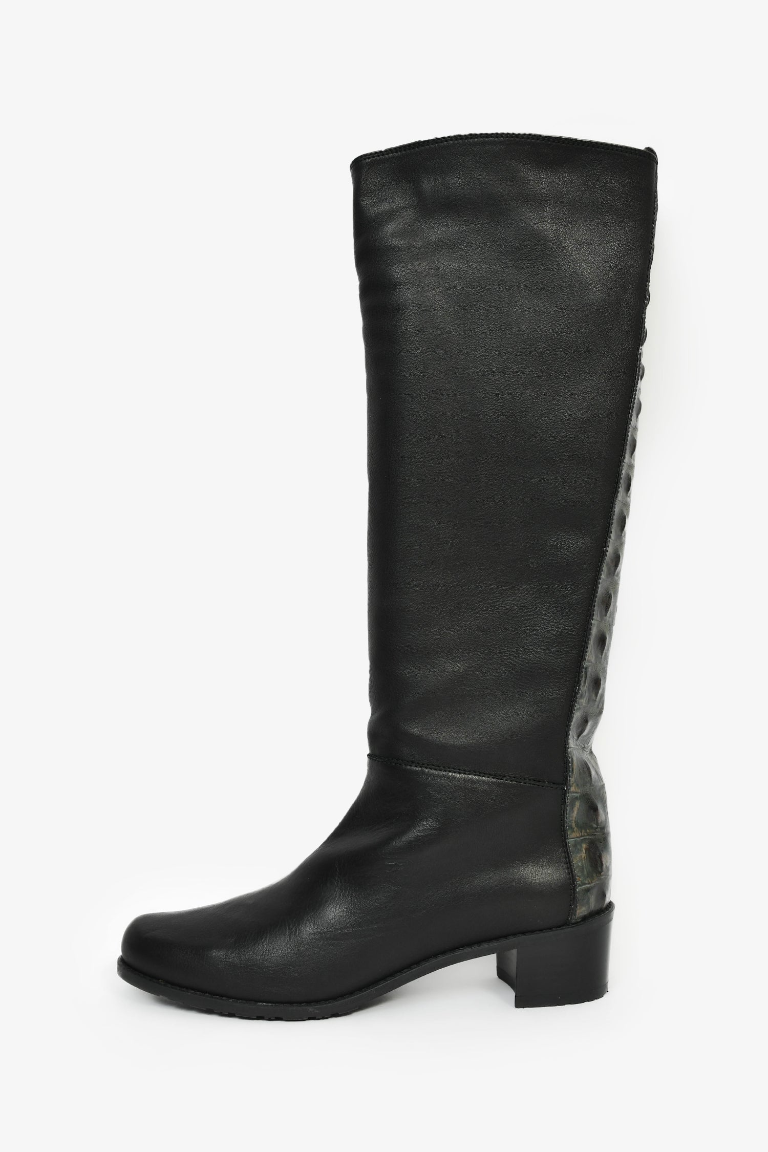 Stuart Weitzman Black Leather High Boots Size 9