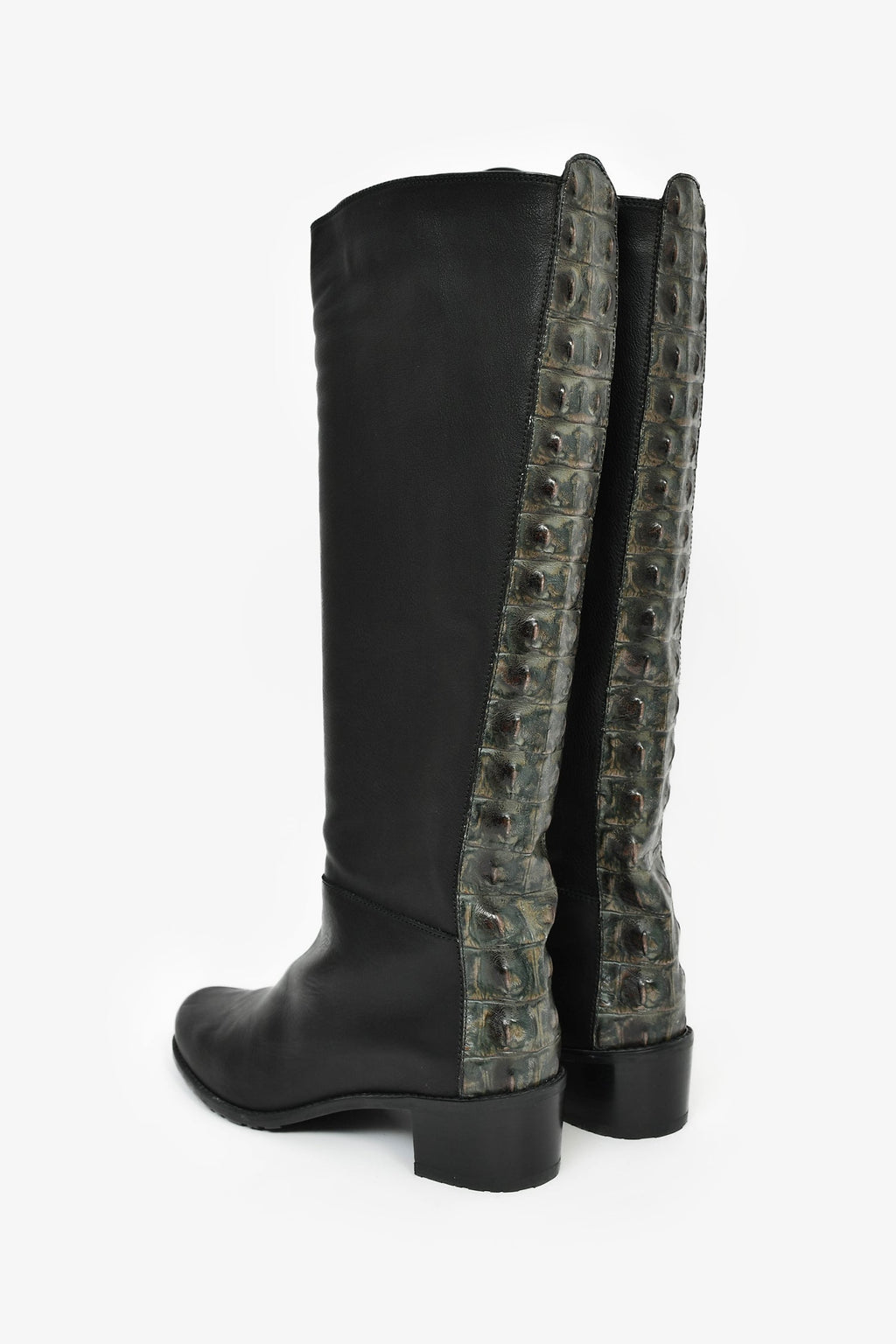 Stuart Weitzman Black Leather High Boots Size 9