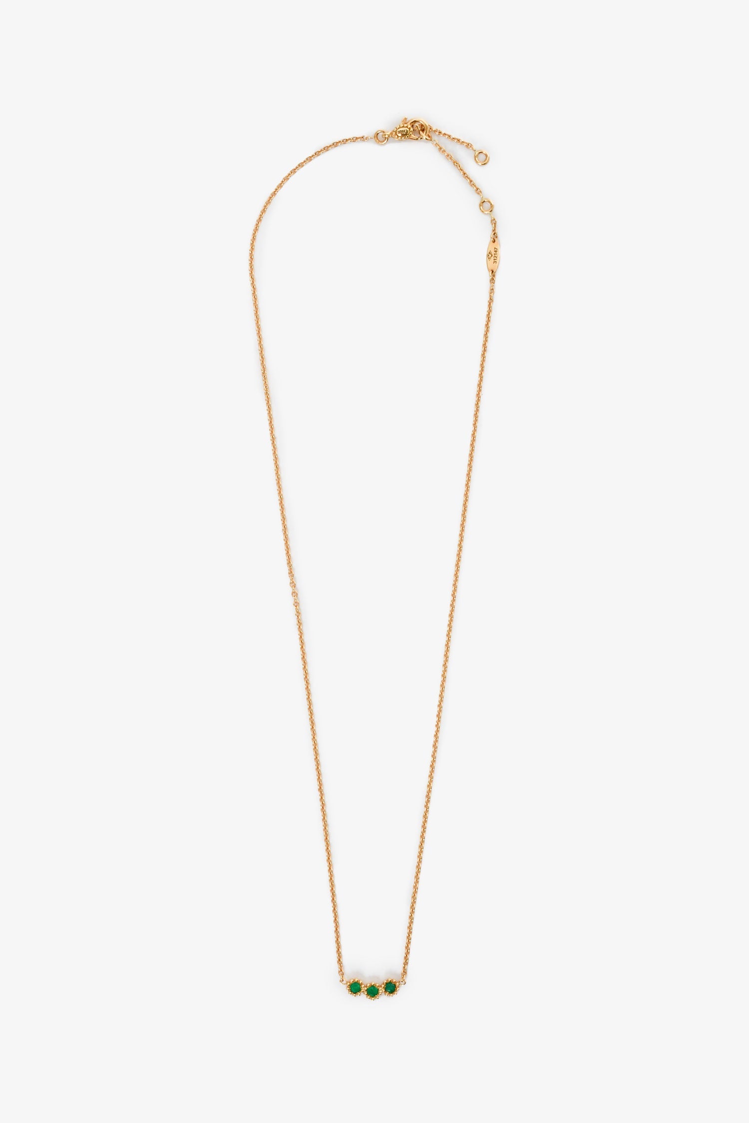 Christian Dior 18K Yellow Gold & Emerald 'Mimirose' Necklace