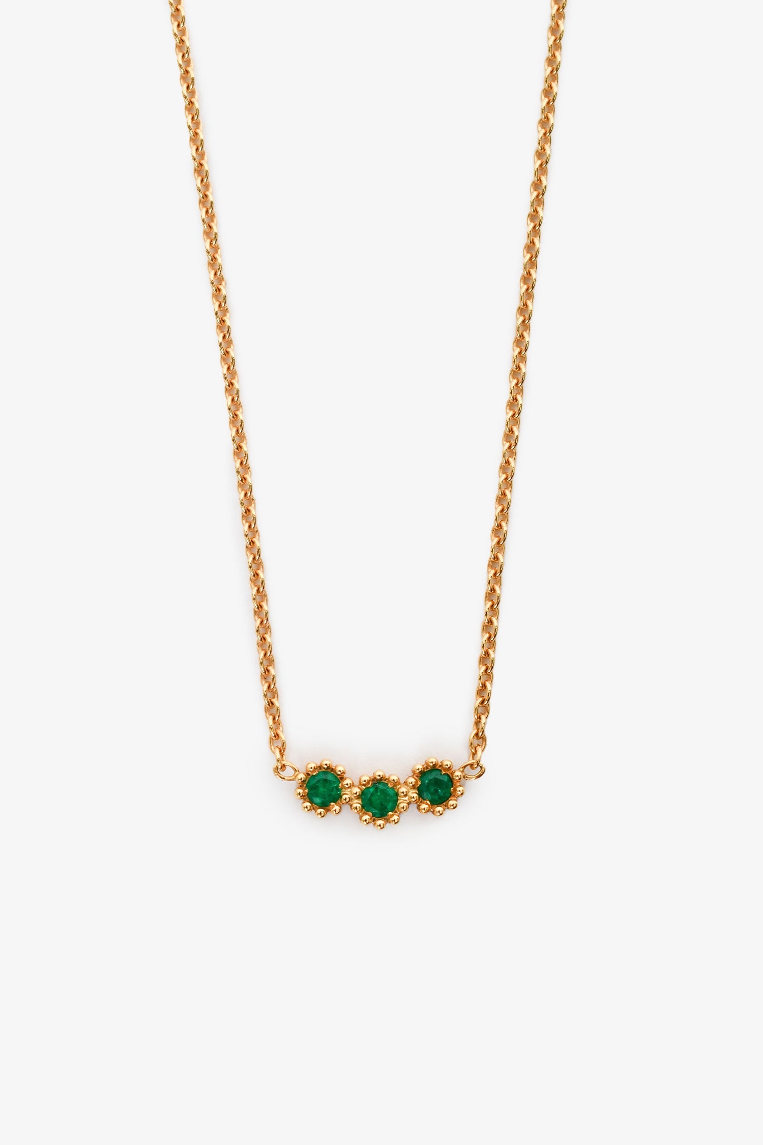 Christian Dior 18K Yellow Gold & Emerald 'Mimirose' Necklace