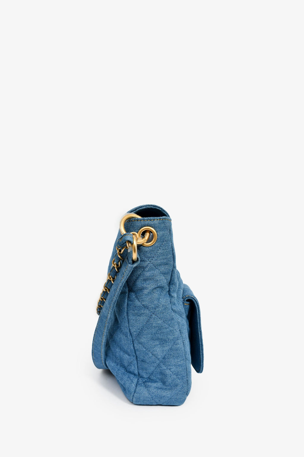 Pre-Loved Chanel™ 2025 Blue Denim Large 'Supple Twin' Shoulder Bag