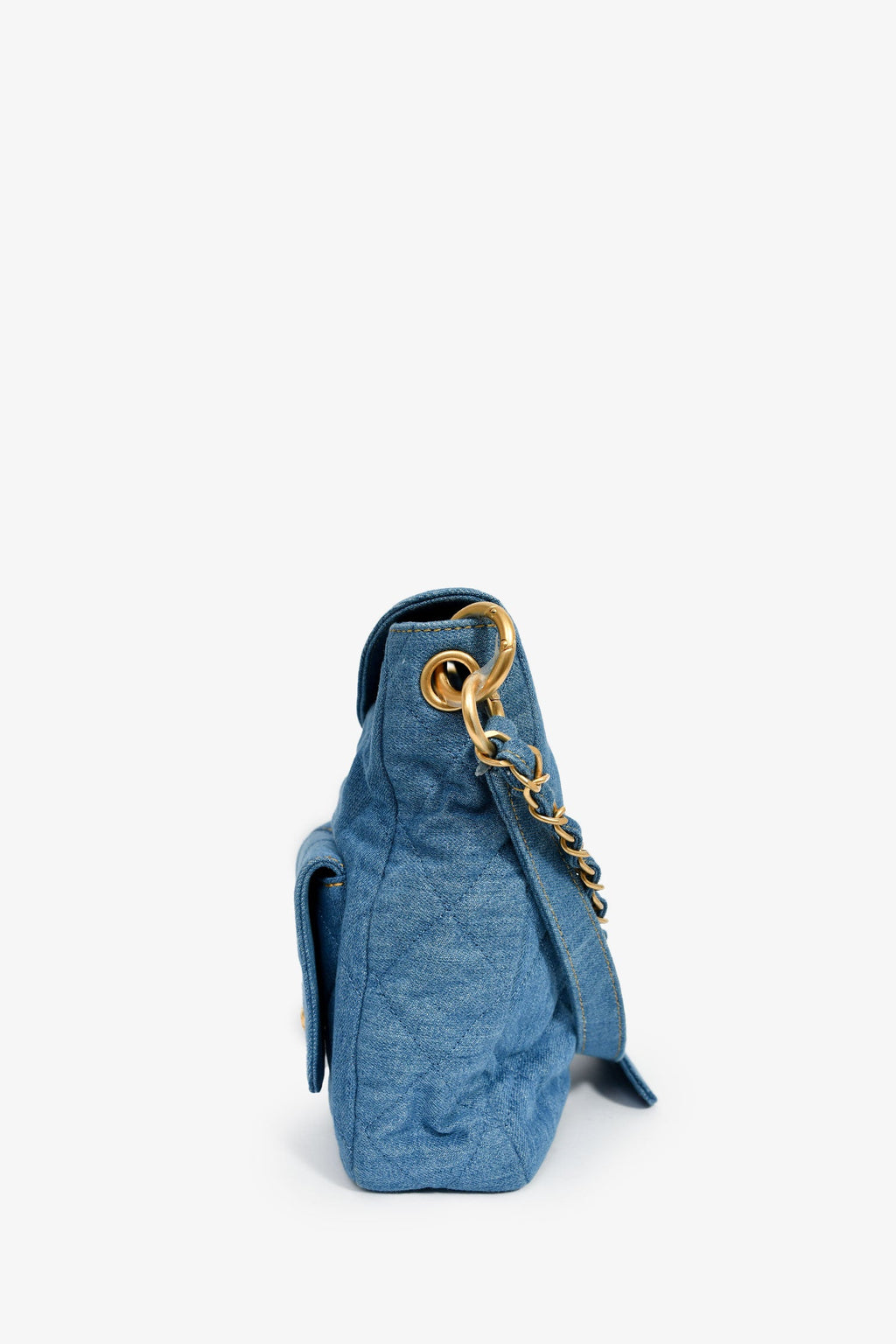 Pre-Loved Chanel™ 2025 Blue Denim Large 'Supple Twin' Shoulder Bag
