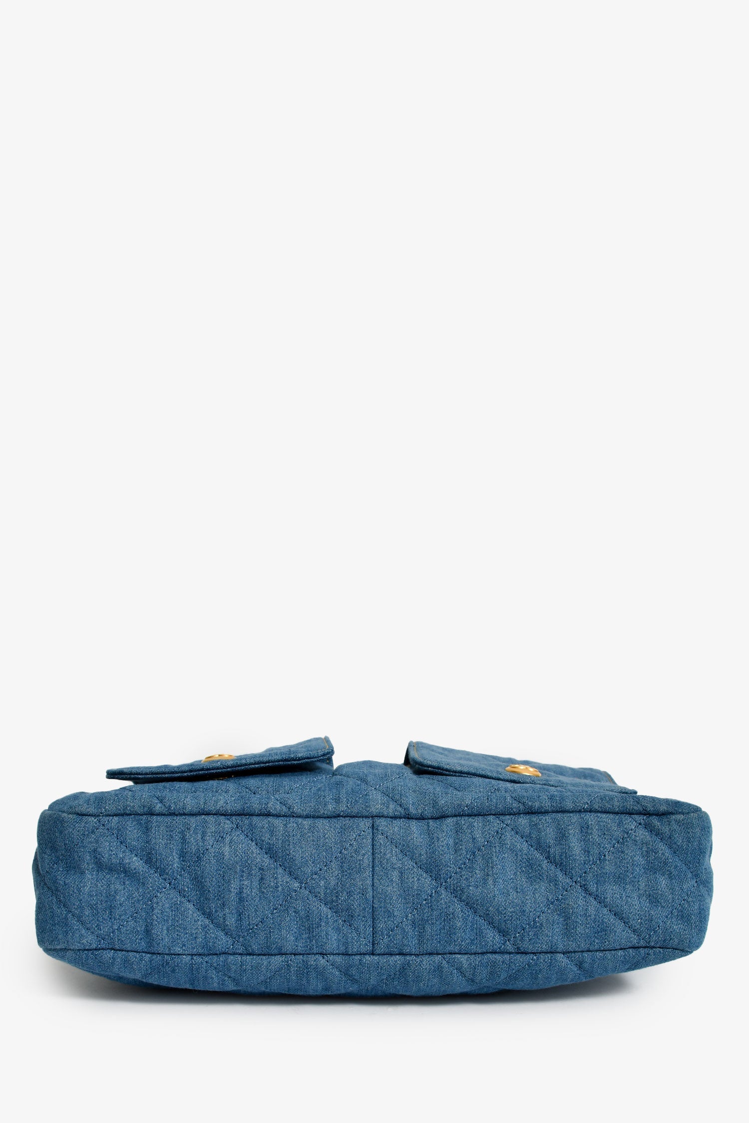 Pre-Loved Chanel™ 2025 Blue Denim Large 'Supple Twin' Shoulder Bag