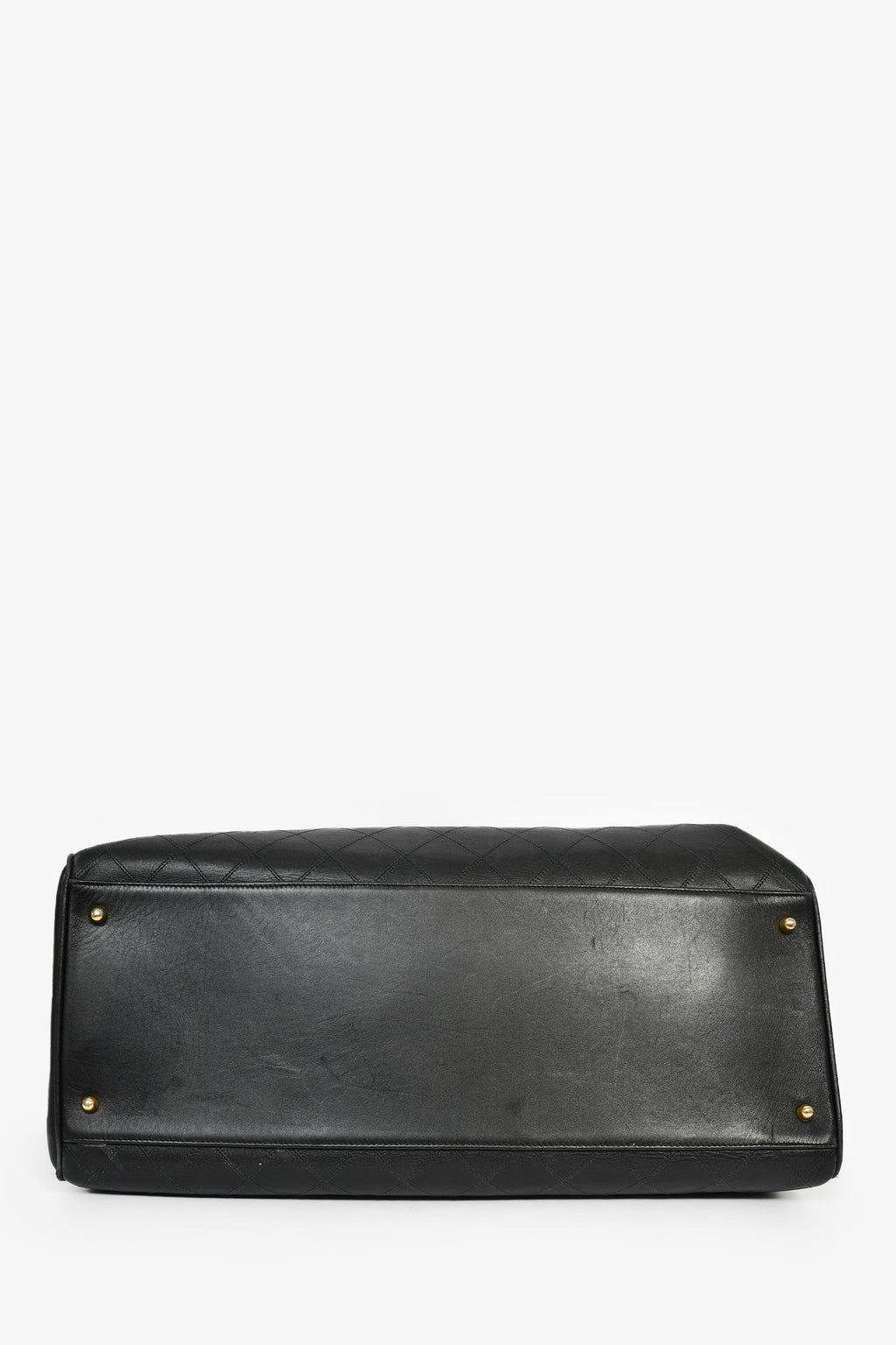 Pre-Loved Chanel™ 1991/94 Black Leather Quilted XL Supermodel Weekender Tote