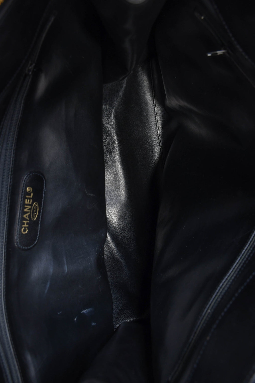 Pre-Loved Chanel™ 1991/94 Black Leather Quilted XL Supermodel Weekender Tote