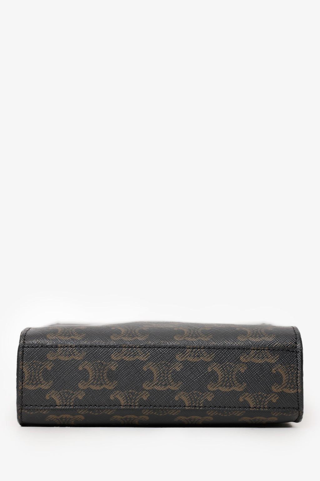Celine 2021 Brown Canvas/Leather Mini Triomphe Vertical Cabas Tote With Strap