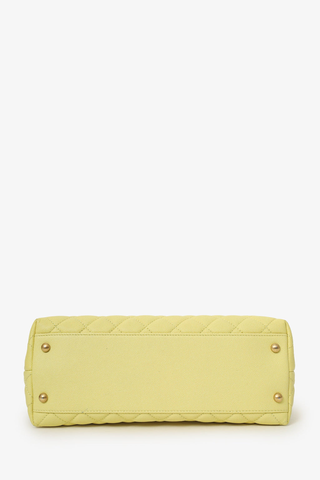 Pre-Loved Chanel™ 2017-18 Yellow Caviar Leather Medium 'Coco' Top Handle With Strap