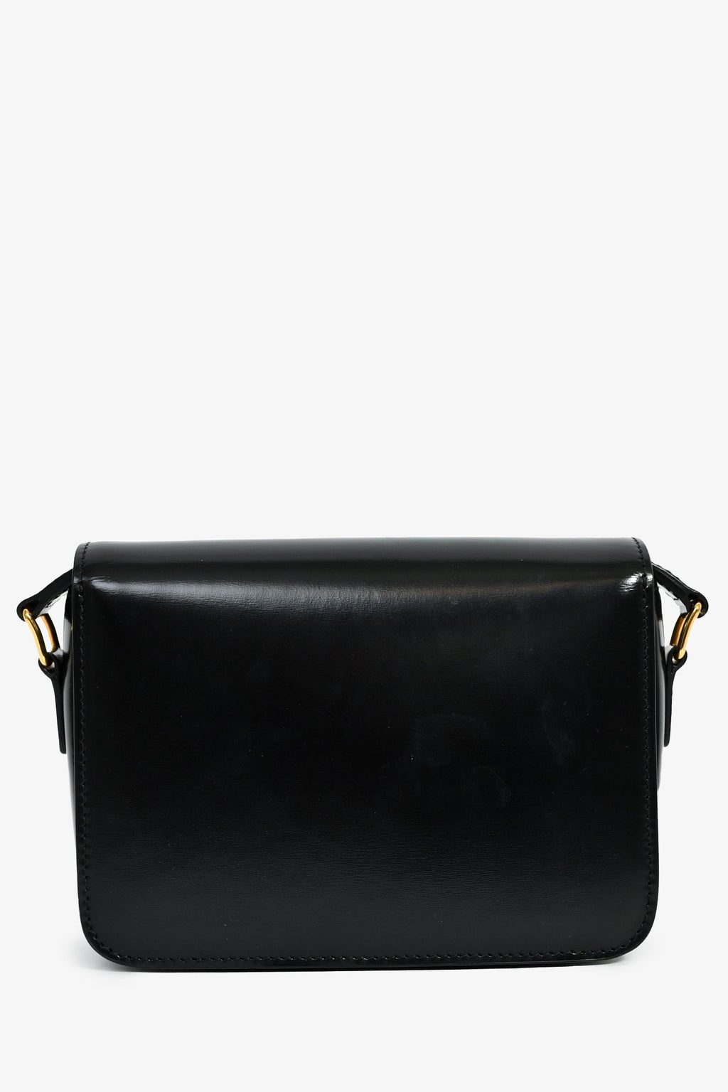 Celine 2022 Black Leather Teen Triomphe Crossbody Bag
