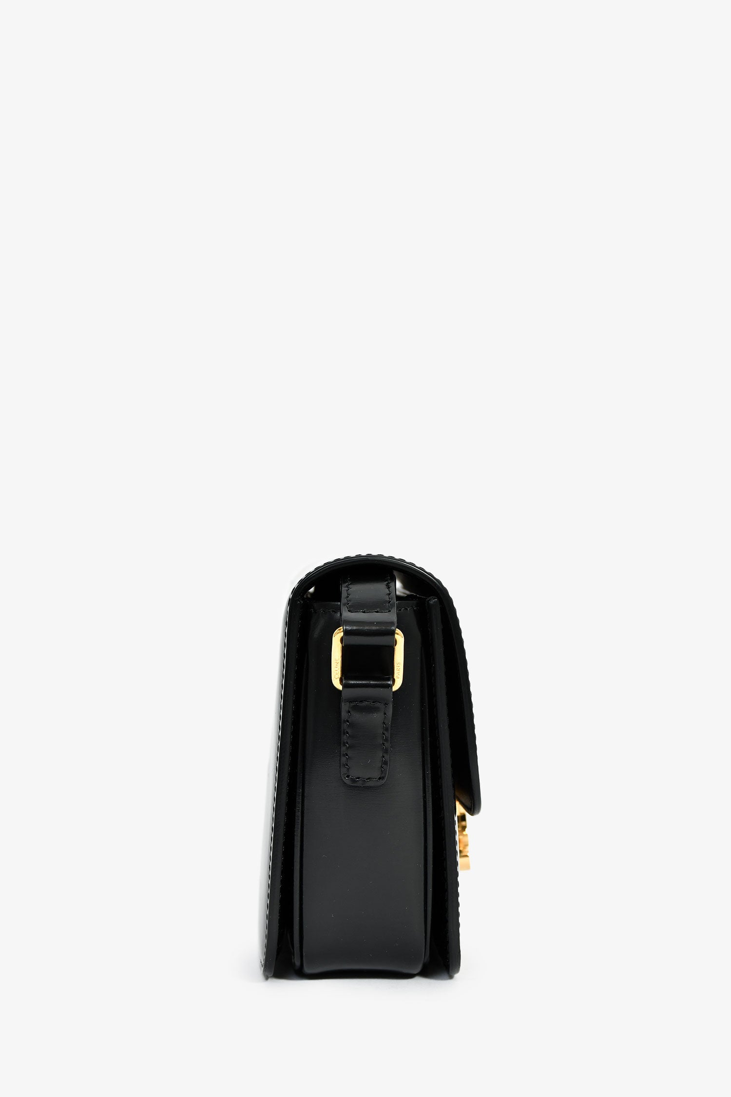 Celine 2022 Black Leather Teen Triomphe Crossbody Bag