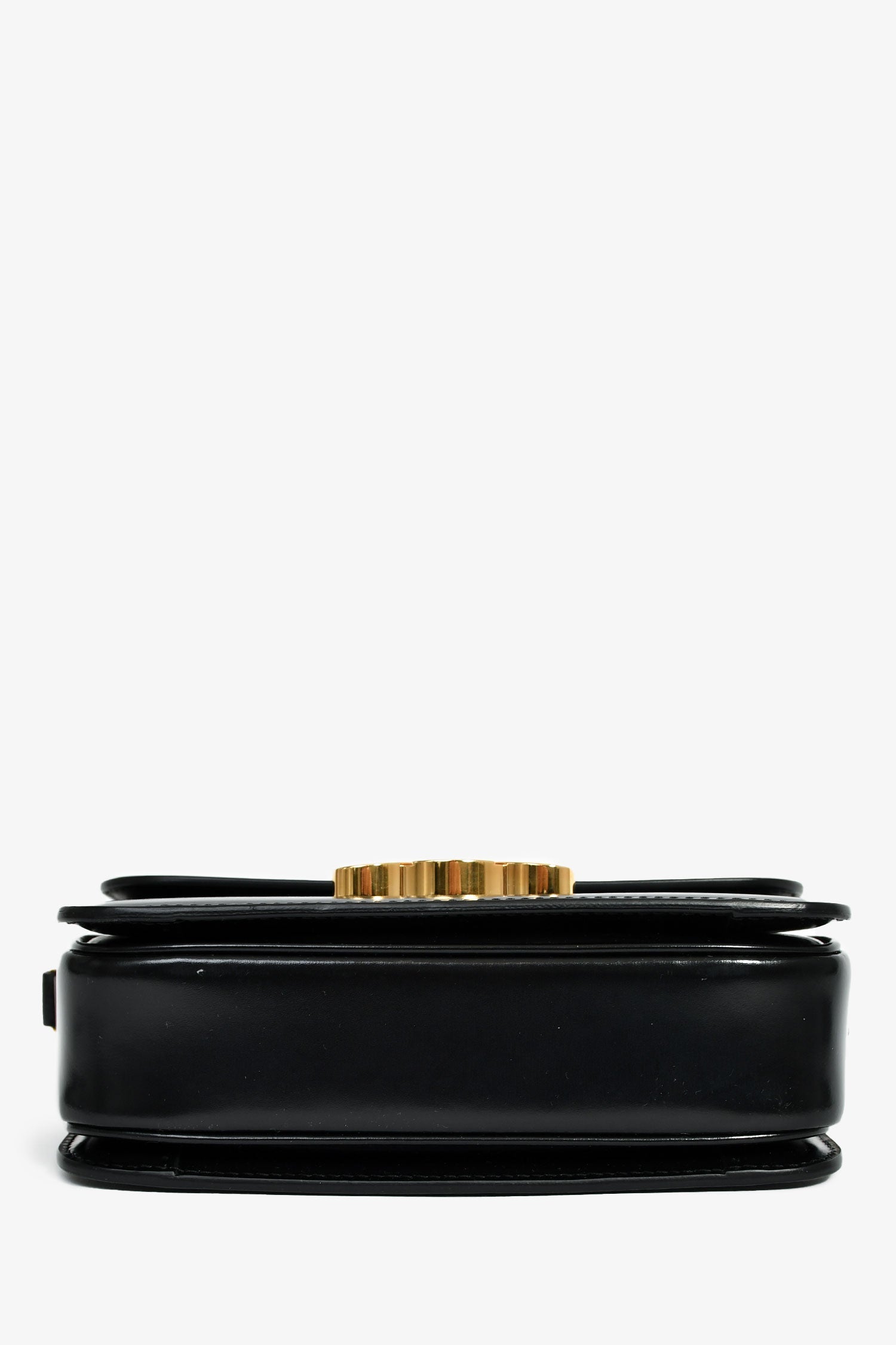Celine 2022 Black Leather Teen Triomphe Crossbody Bag