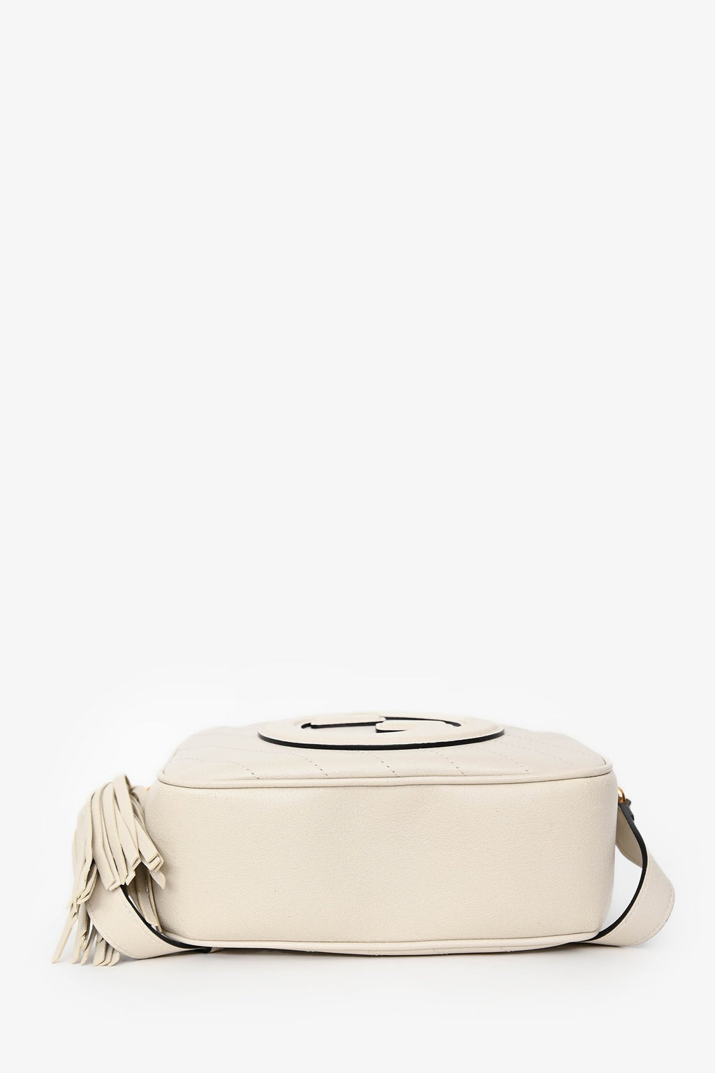 Gucci White Leather Small Logo 'Blondie' Crossbody Camera Bag