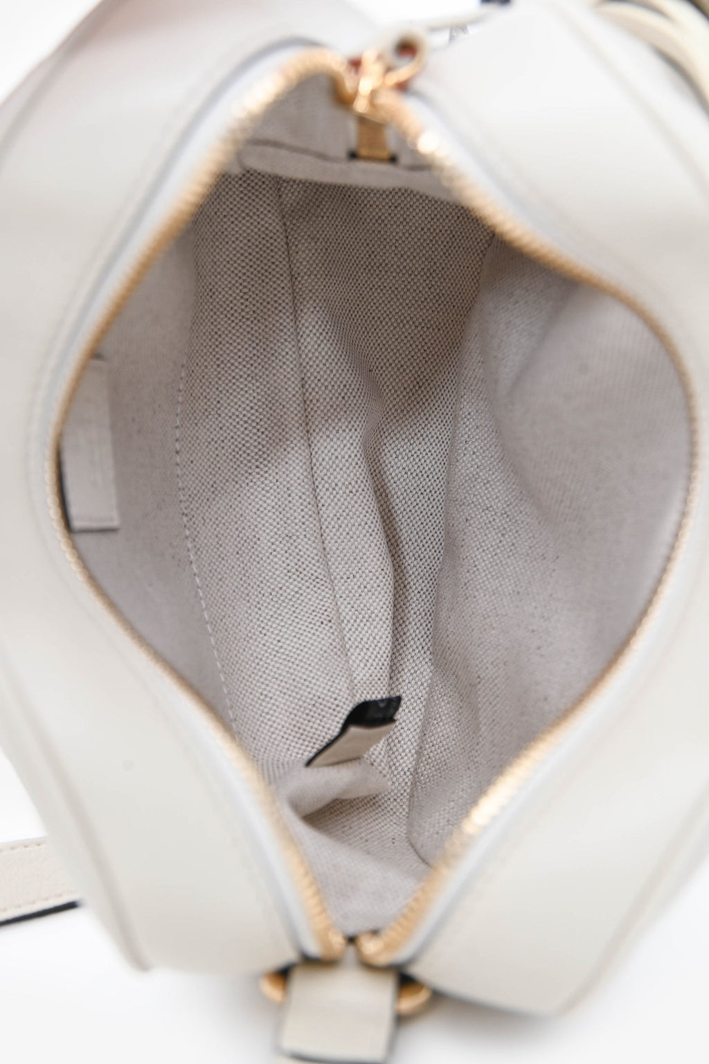 Gucci White Leather Small Logo 'Blondie' Crossbody Camera Bag