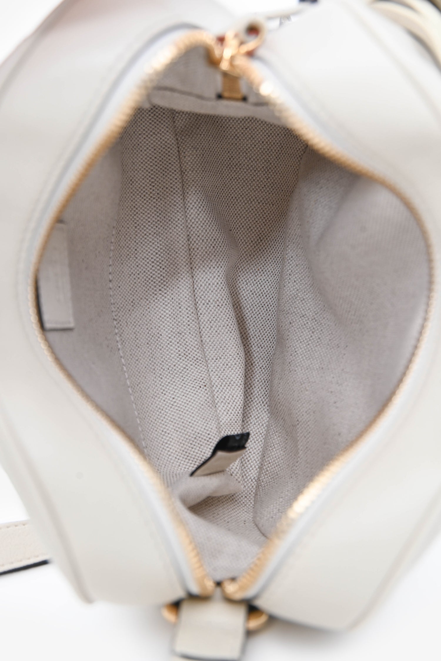 Gucci White Leather Small Logo 'Blondie' Crossbody Camera Bag
