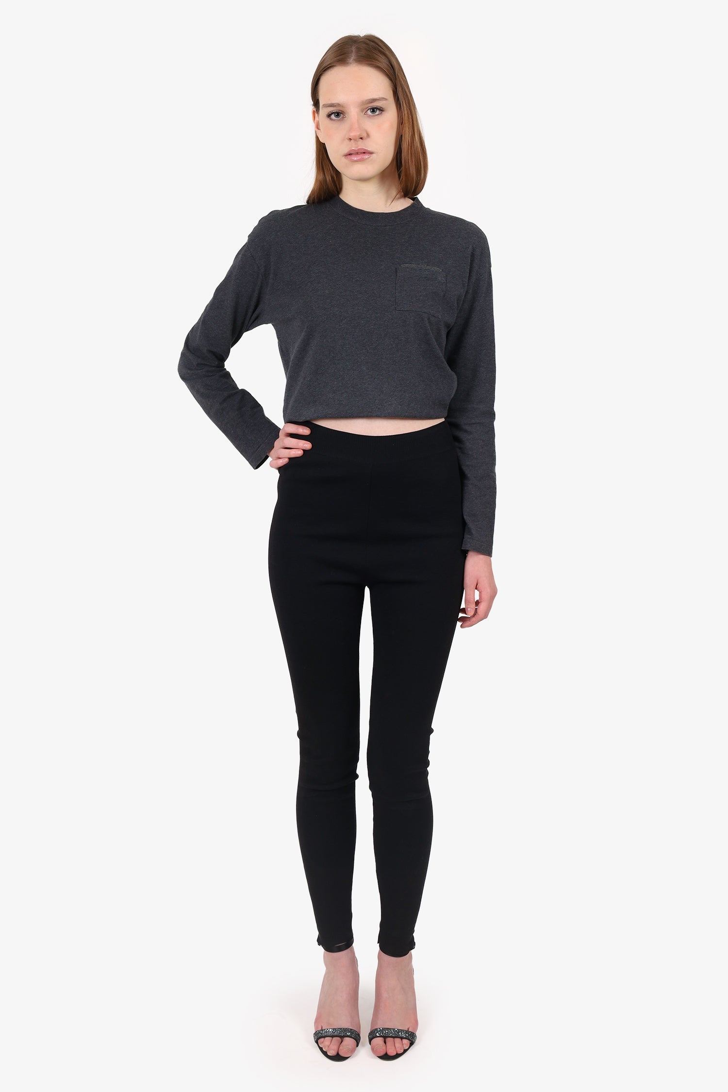 Stella McCartney Black Wool Knit Leggings Size 38