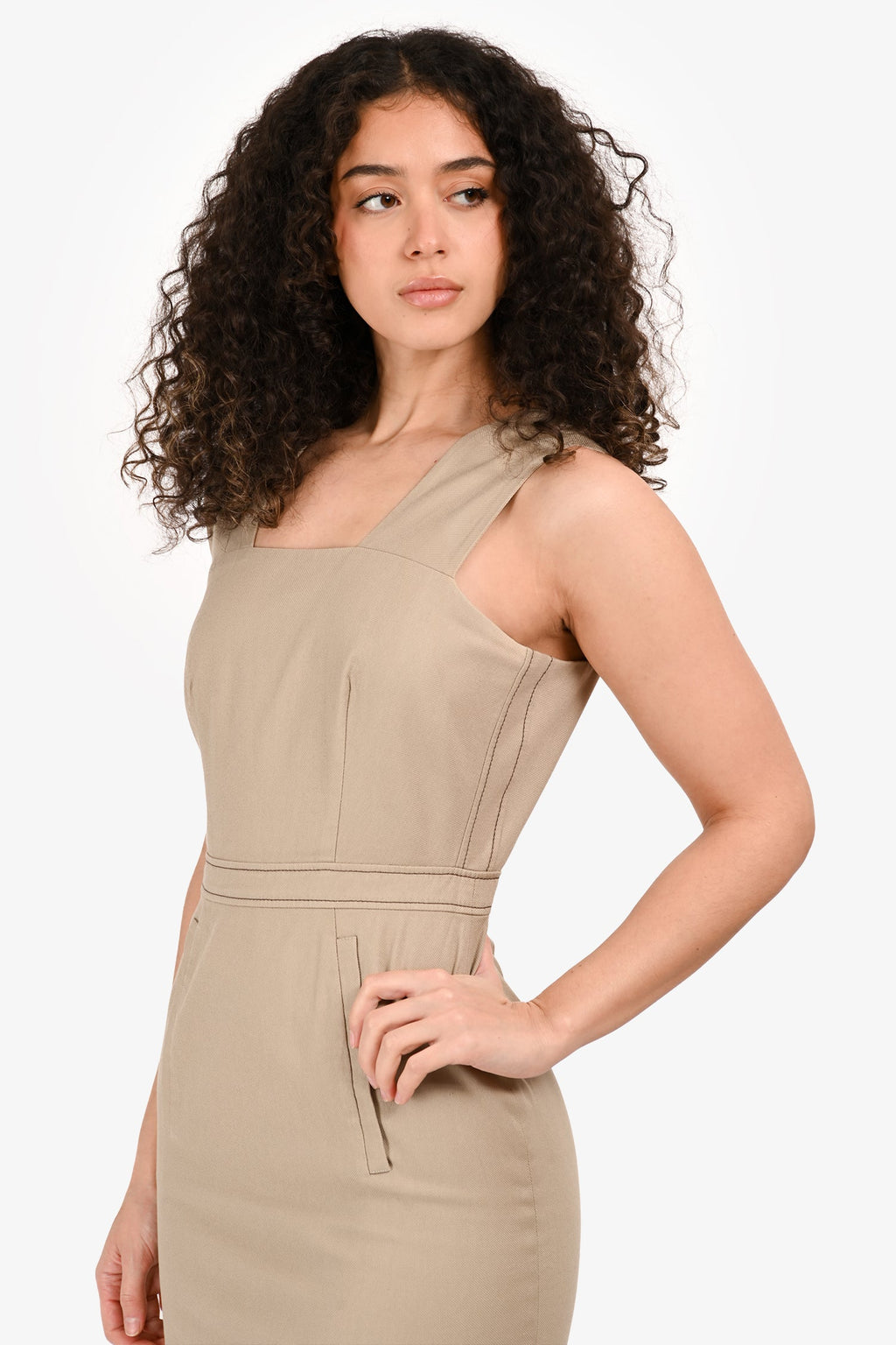 Givenchy Taupe Cotton Sleeveless Mini Dress Size 36