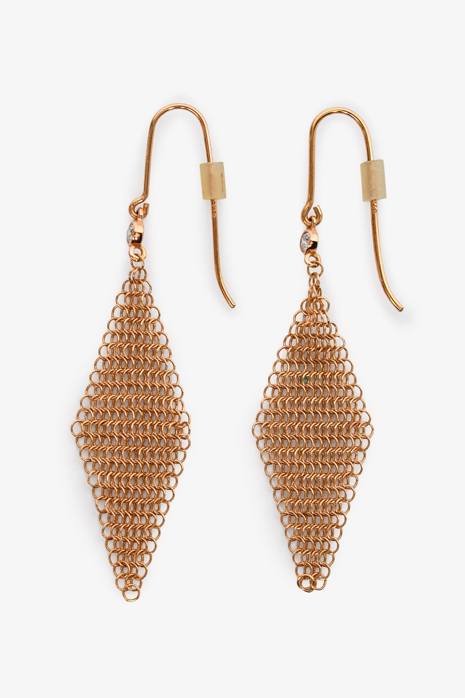 Tiffany & Co. 18K Yellow Gold Diamond Elsa Peretti Mini Mesh Earrings