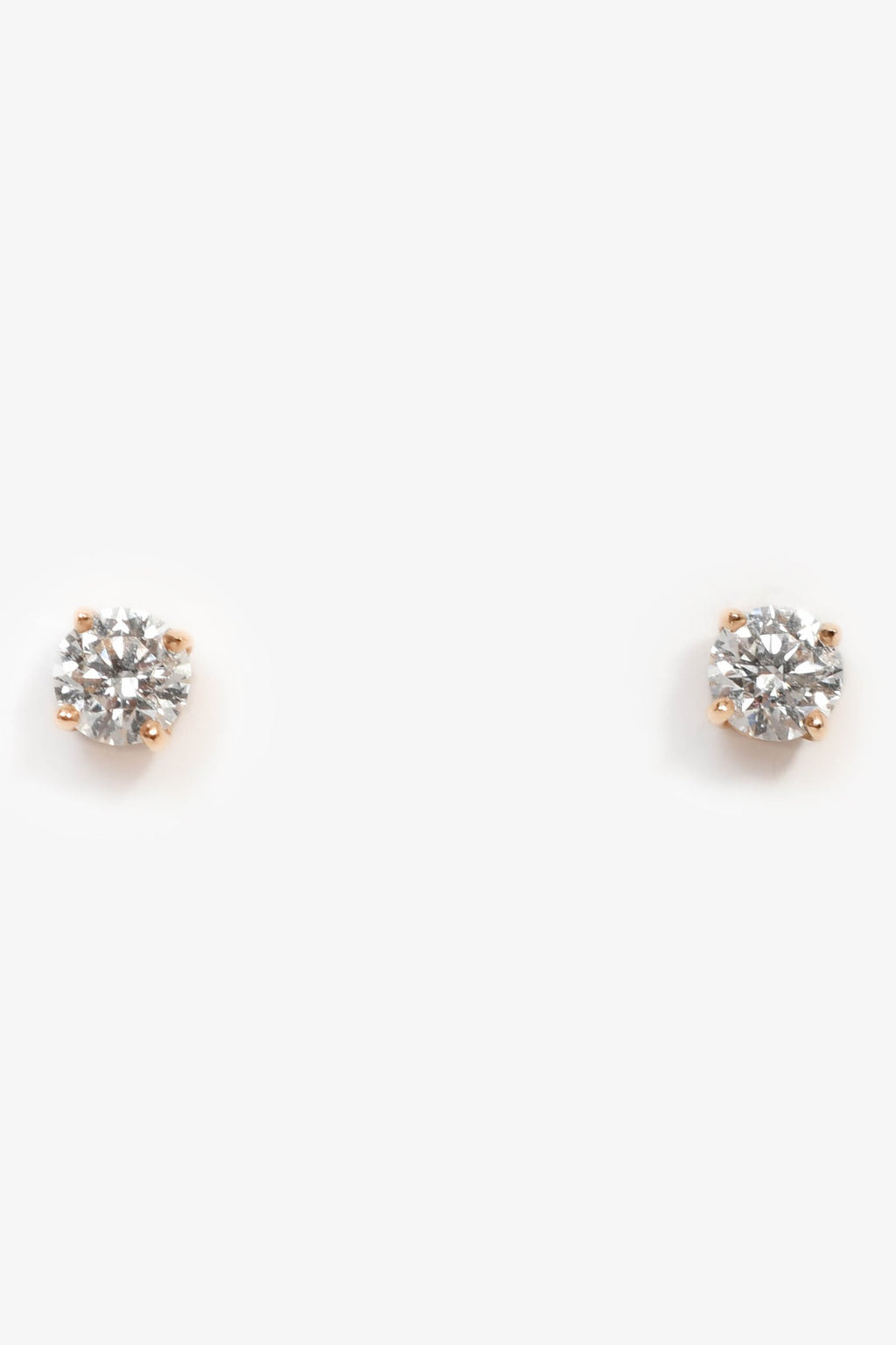 Tiffany & Co. 18K Rose Gold Solitaire Diamond Stud Earrings