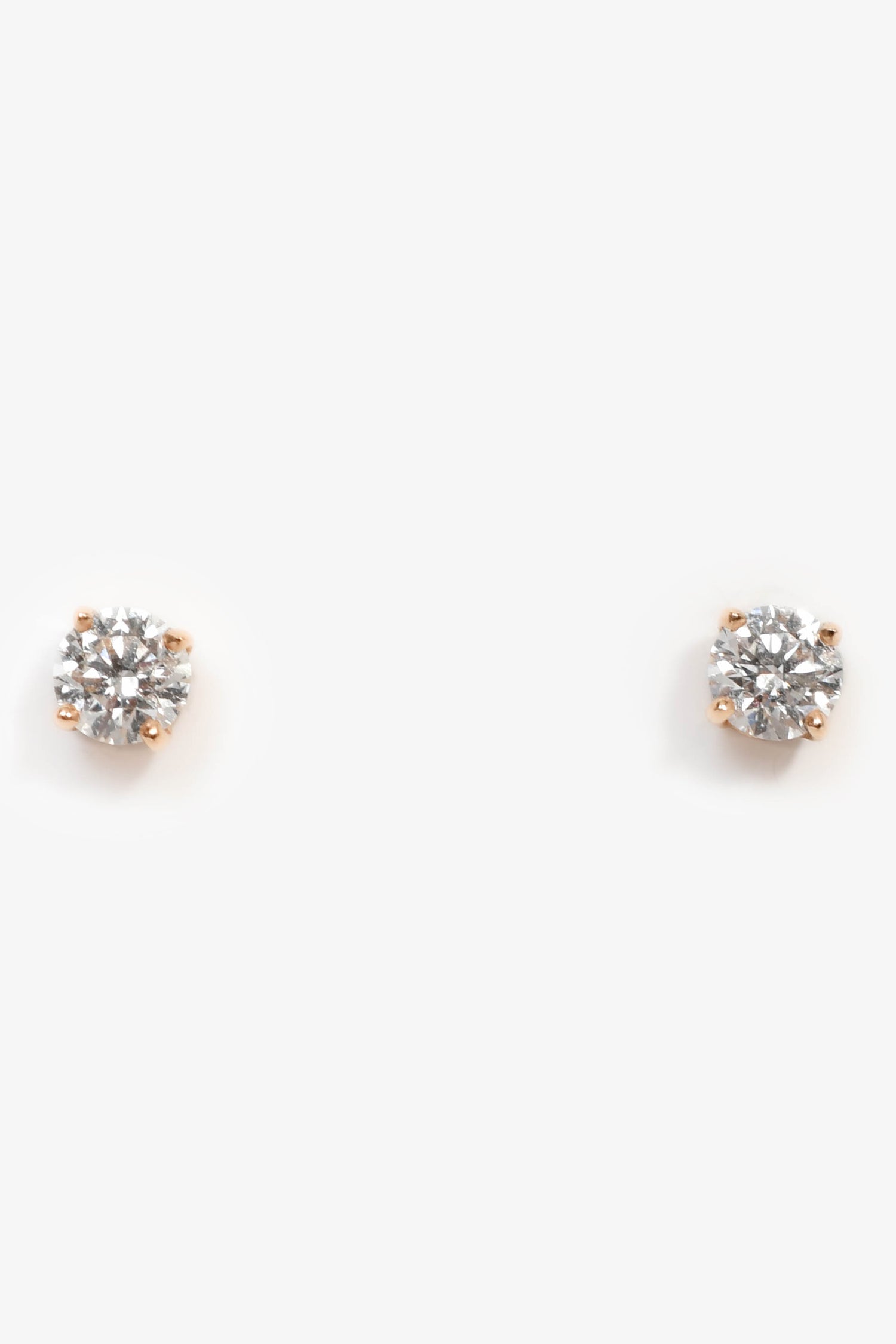 Tiffany & Co. 18K Rose Gold Solitaire Diamond Stud Earrings