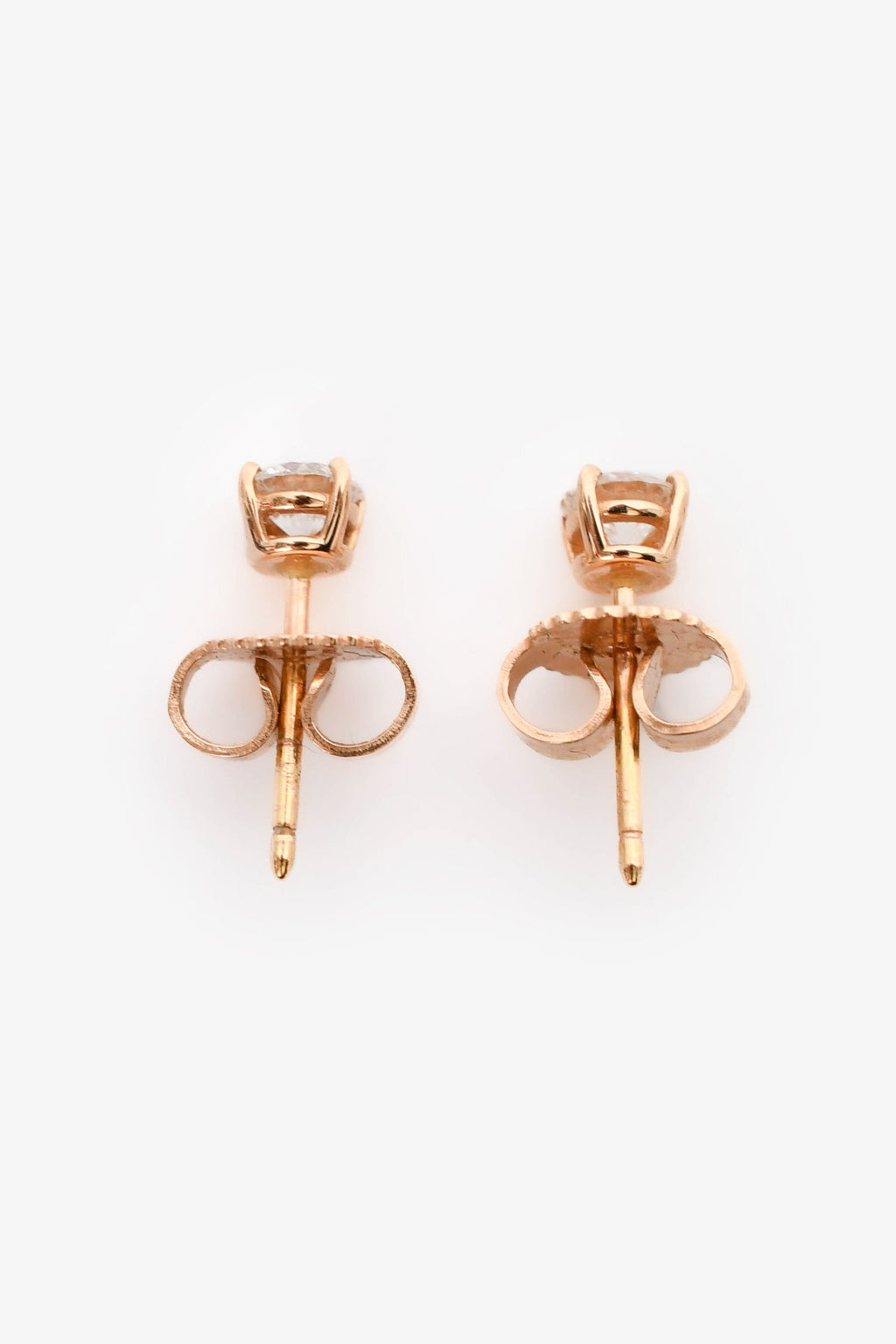 Tiffany & Co. 18K Rose Gold Solitaire Diamond Stud Earrings