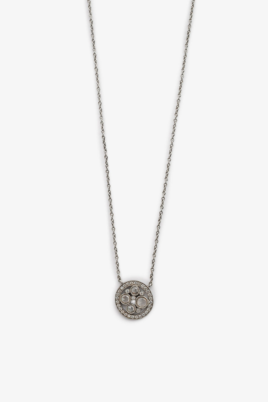 Tiffany & Co. Platinum Diamond Cobblestone Pendant Necklace