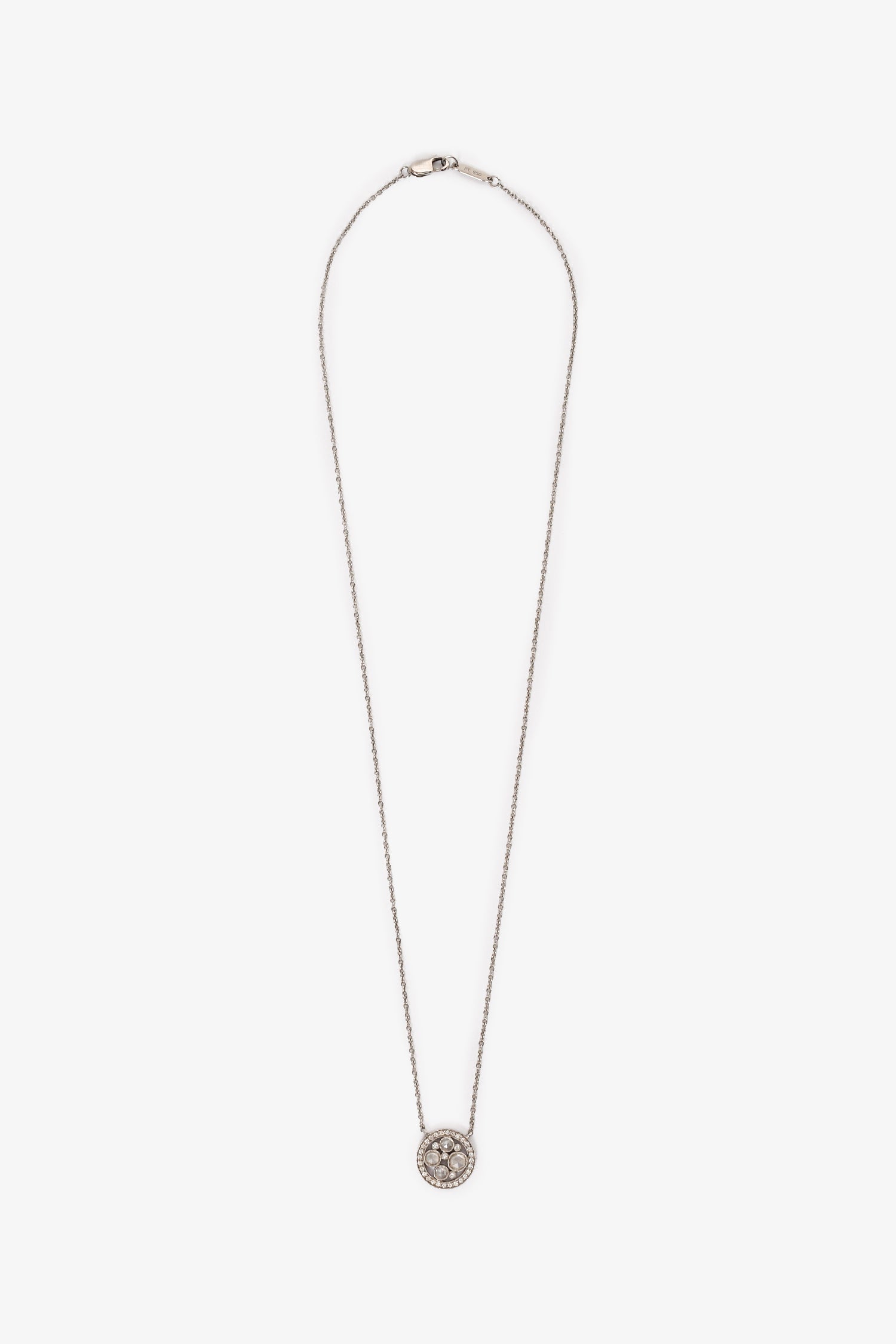 Tiffany & Co. Platinum Diamond Cobblestone Pendant Necklace