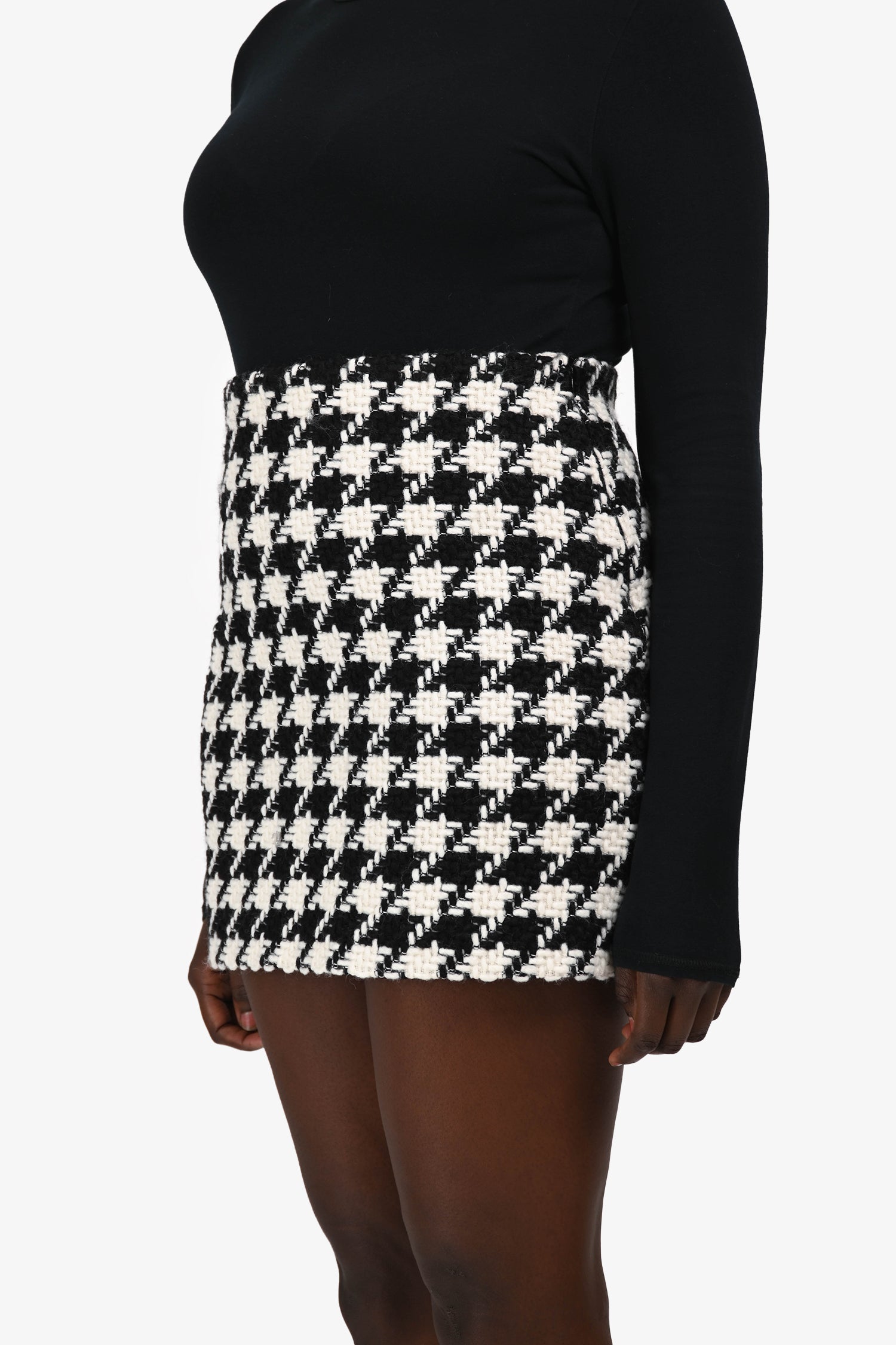 Anine Bing Black/White Herringbone Skirt Size 40