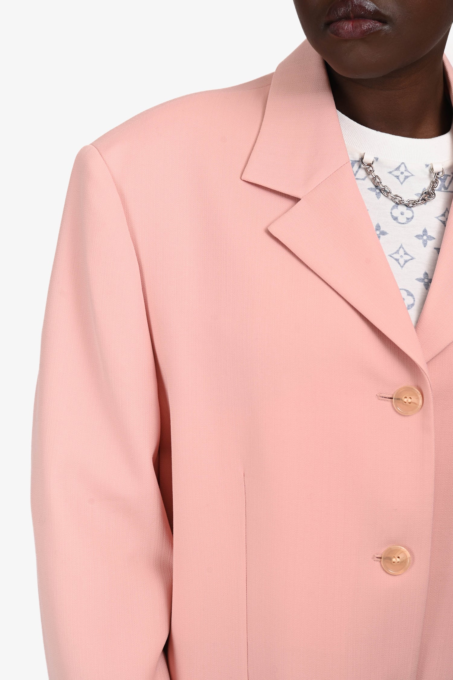 Acne Studios Pink Wool Blend Single Breasted Blazer Size 40