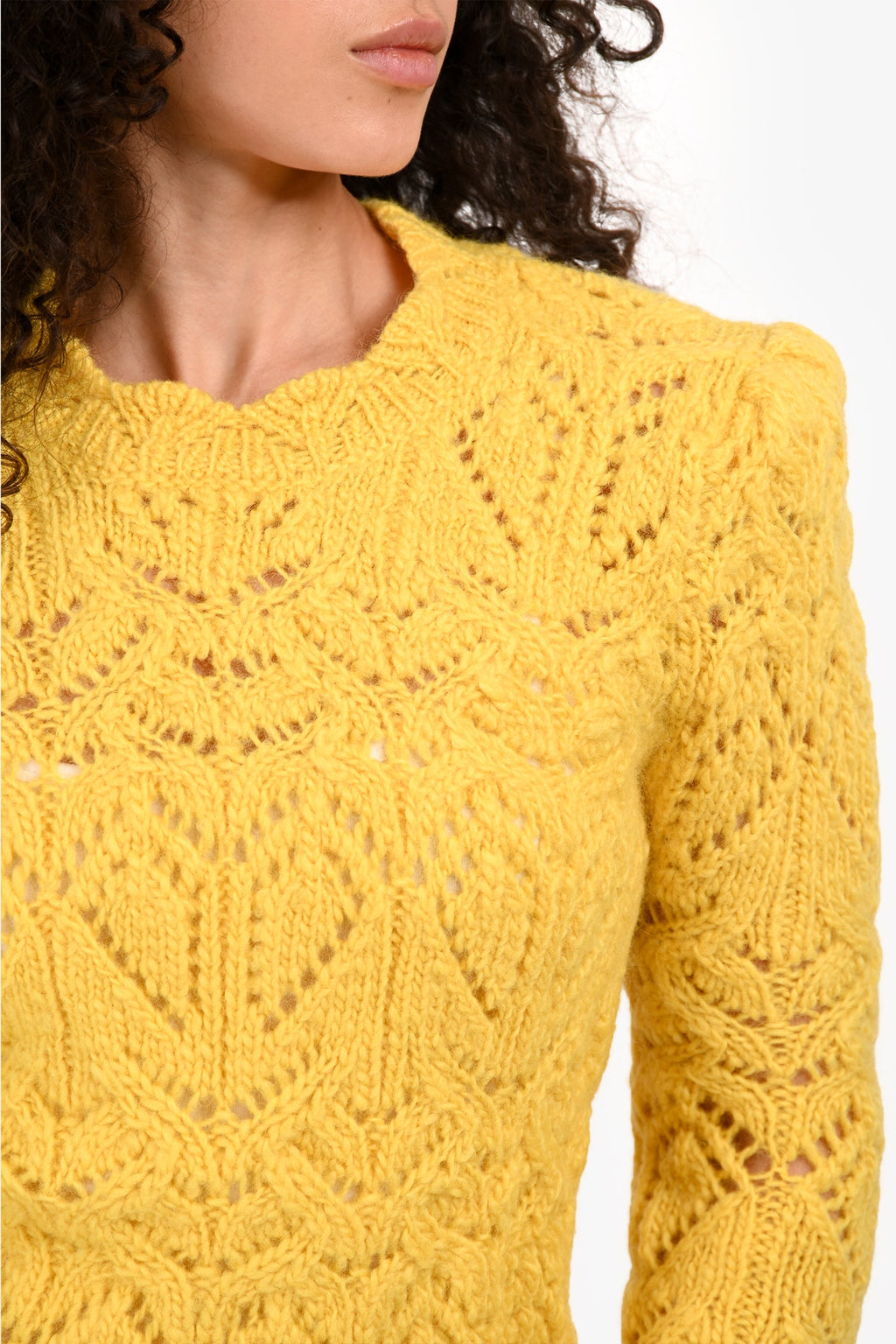 Isabel Marant Etoile Yellow Wool Long Sleeve Sweater Size 40