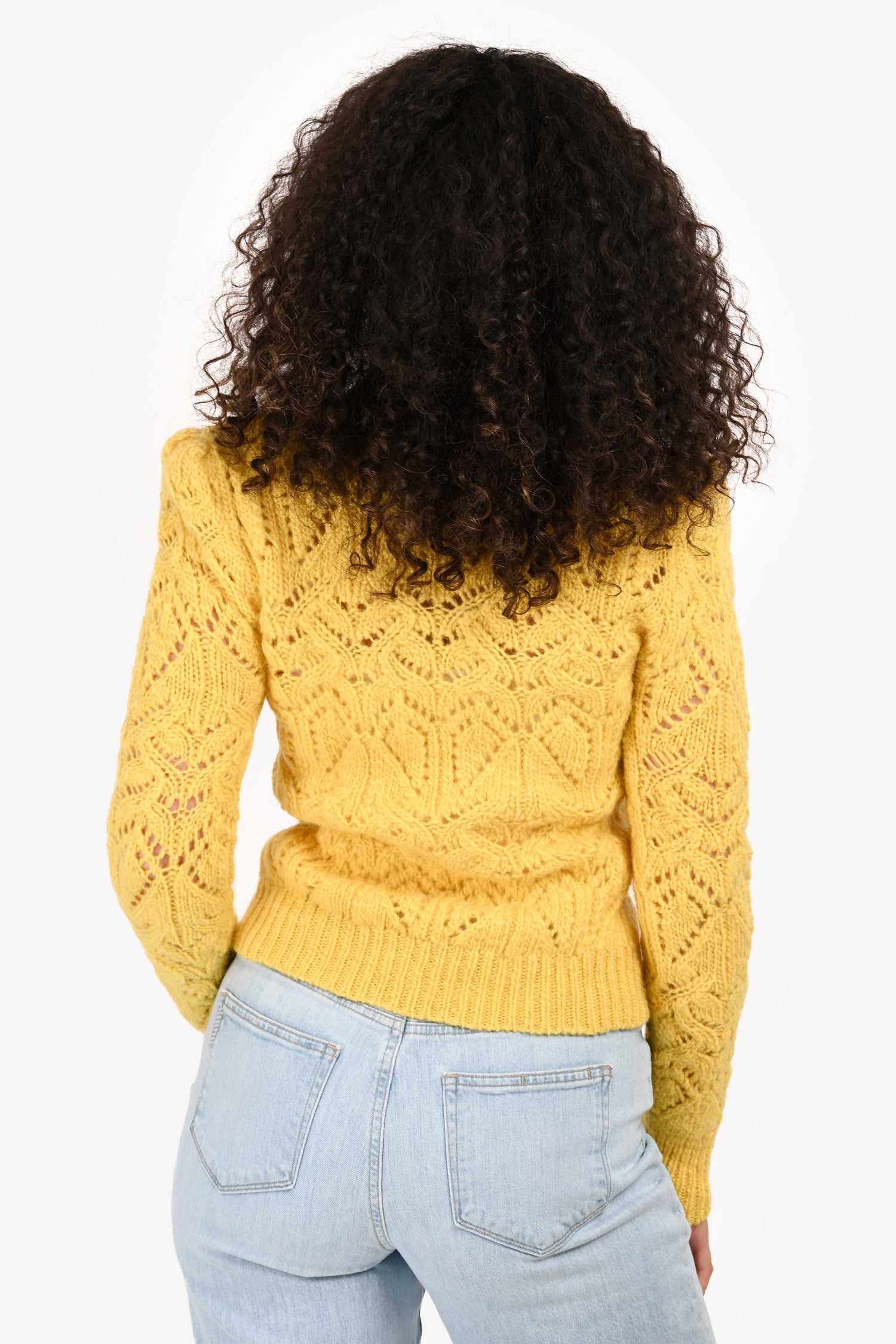 Isabel Marant Etoile Yellow Wool Long Sleeve Sweater Size 40