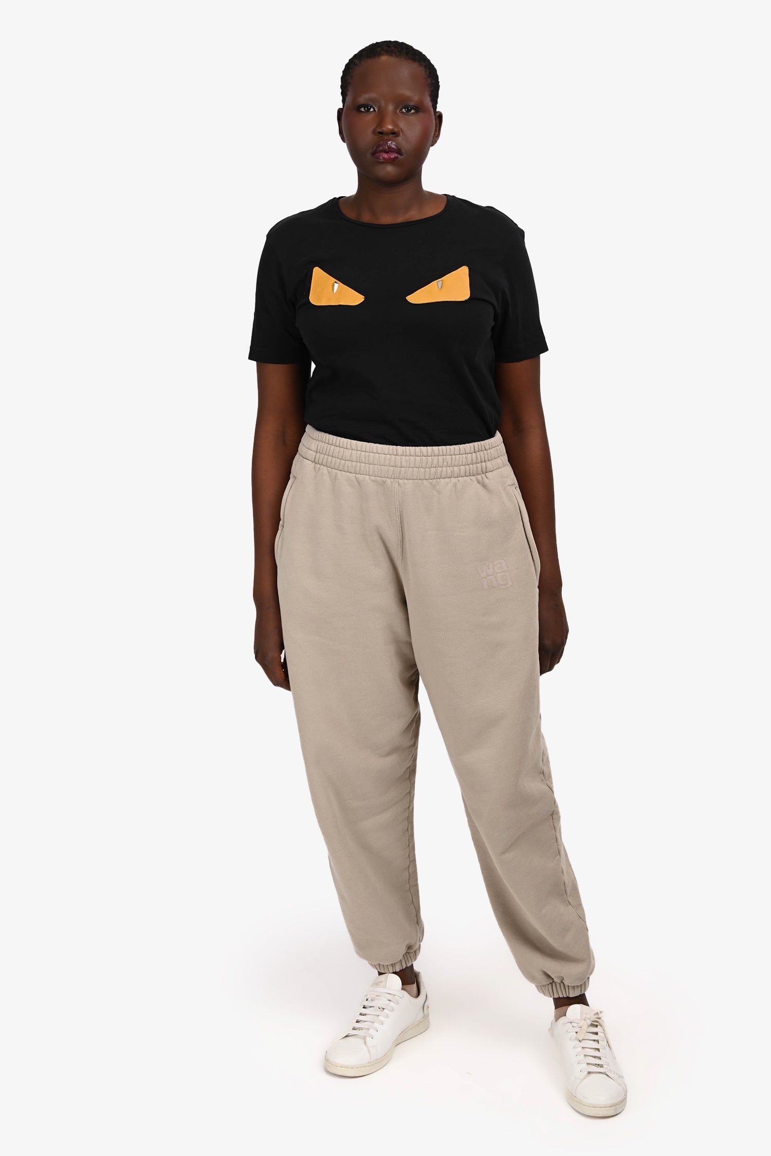 T by Alexander Wang Beige Logo Sweatpants Size L
